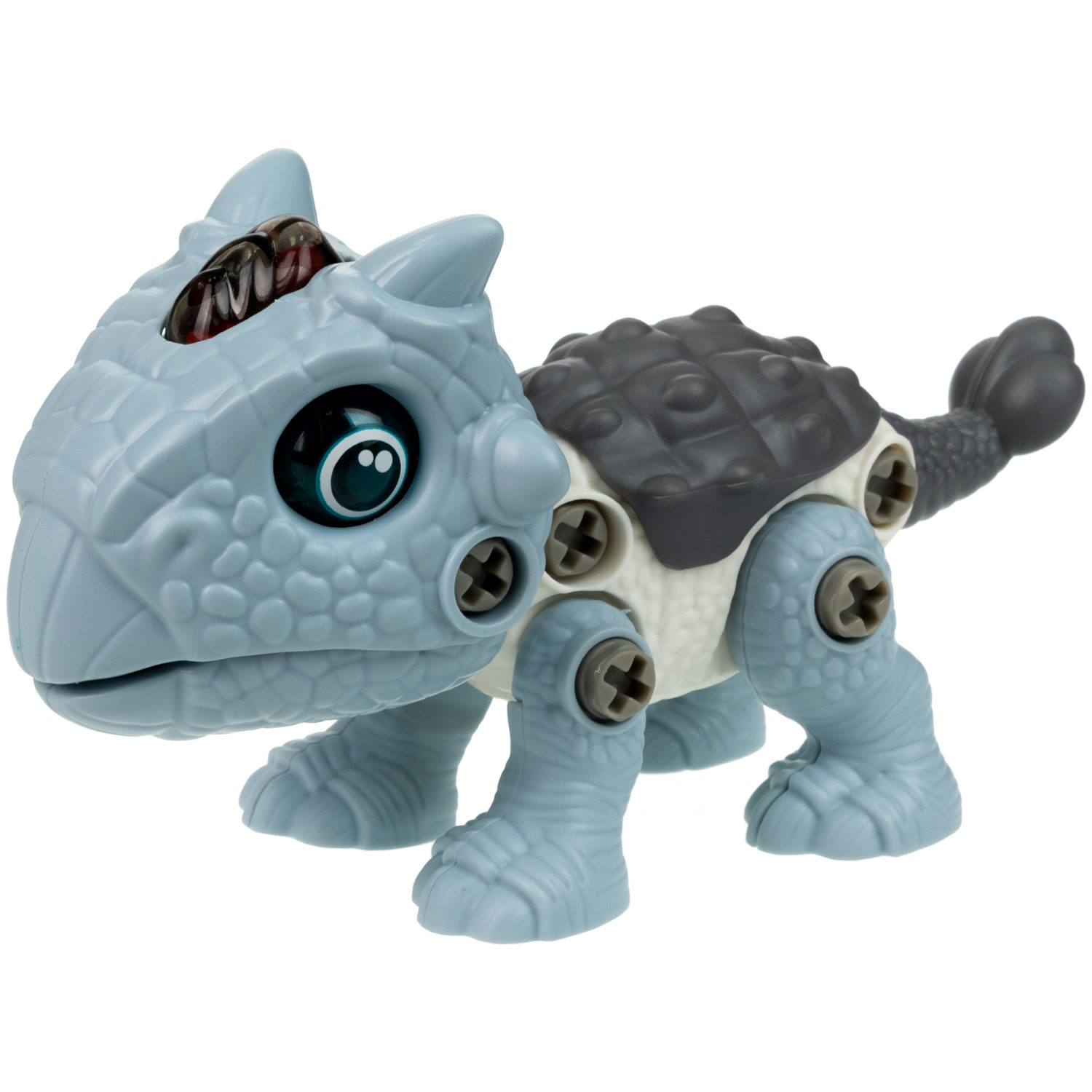 Интерактивная игрушка динозавр 1toy RoboLife Анкилозавр, детская, музыкальная, конструктор, робот, со световыми эффектами, для девочек и мальчиков