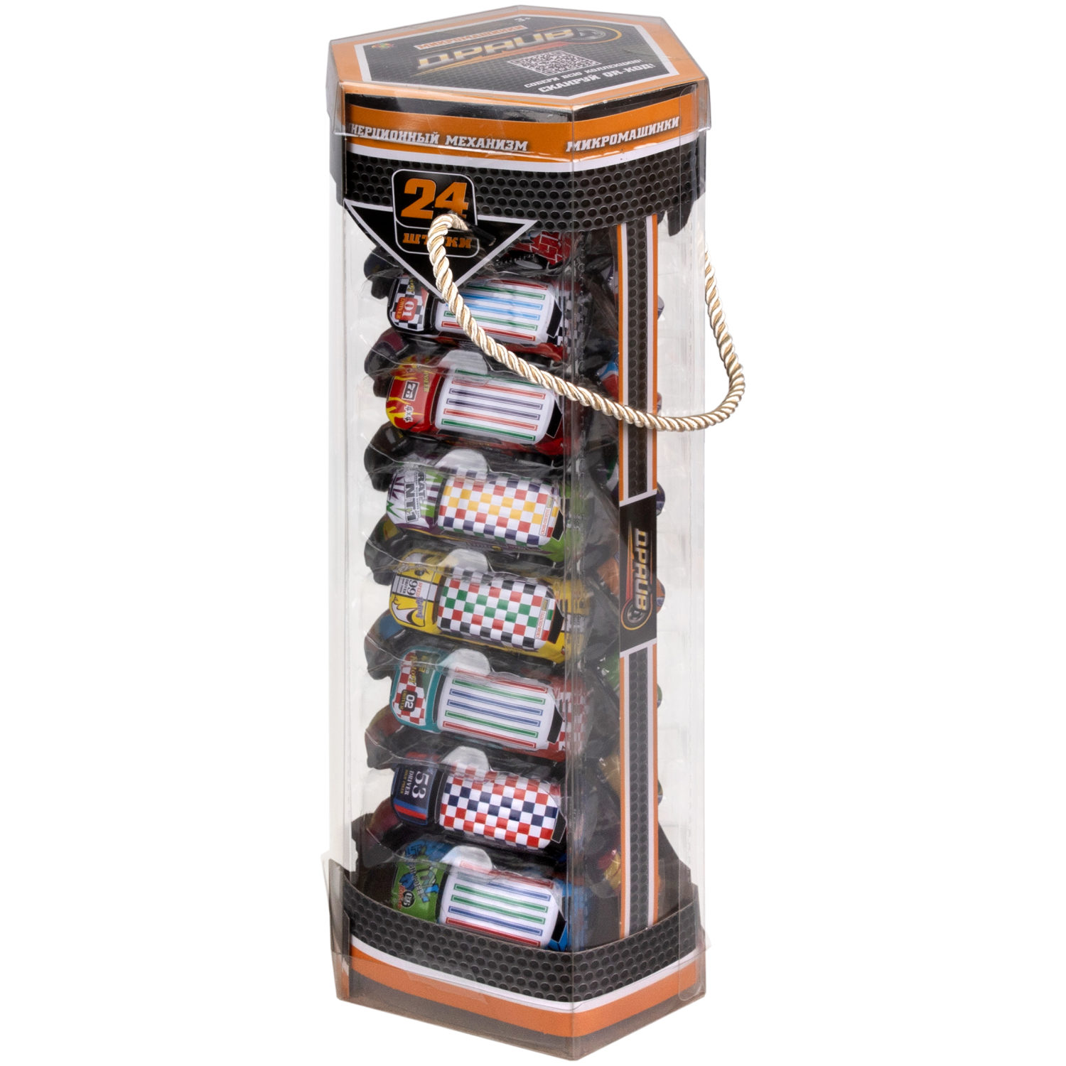 Набор металлических машинок 1TOY Драйв, инерционные, гоночные, маленькие, 6,8 см, 24 шт.