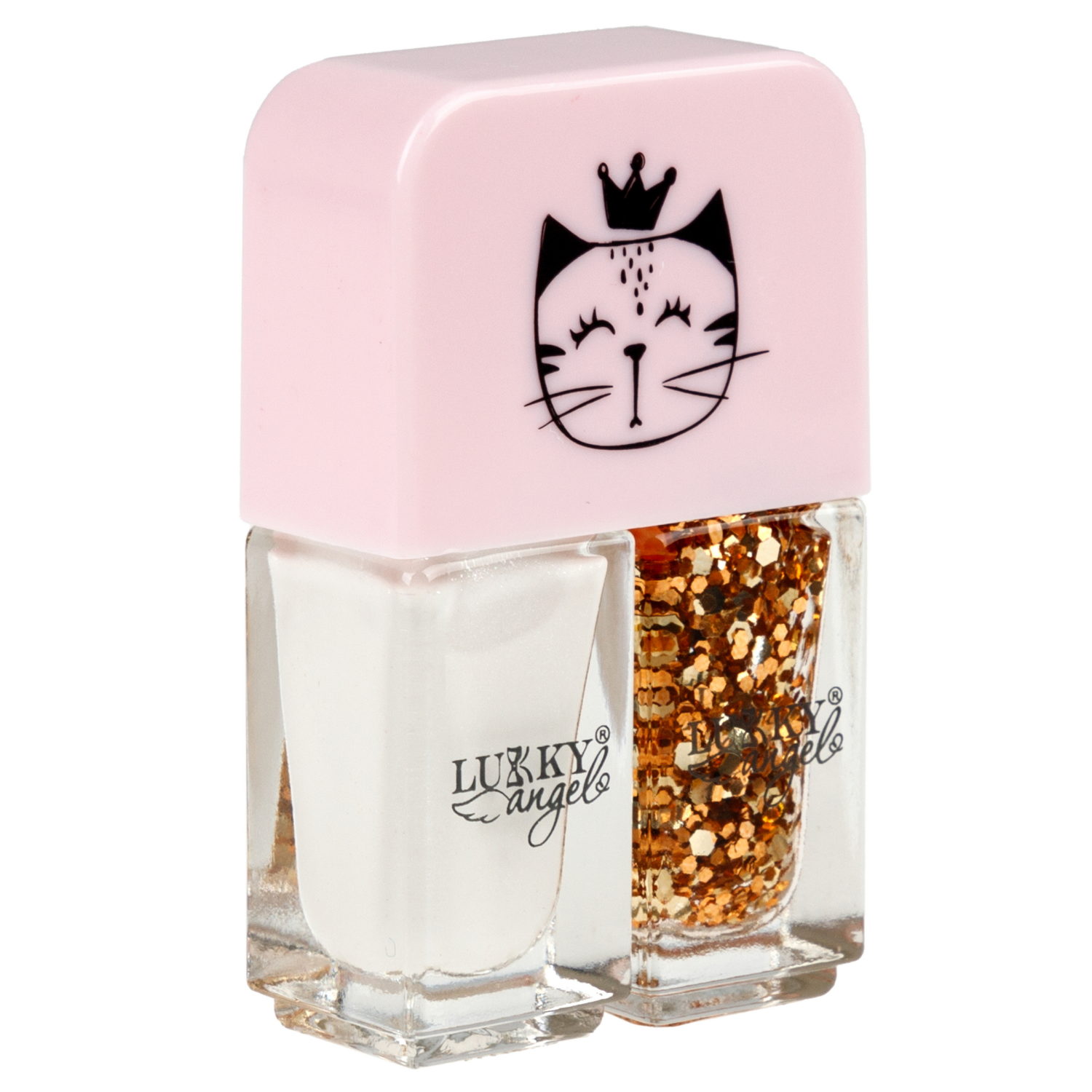 Двойной лак для детских ногтей Lukky Angel Just Duet зефирно-перламутровый и золотой с блестками, 2 по 4 мл