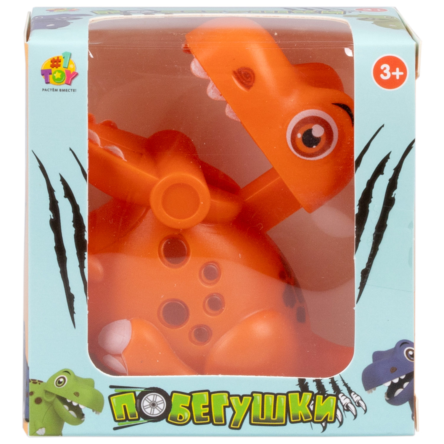 Инерционная игрушка 1TOY Побегушки Динозавр, цвет в ассортименте