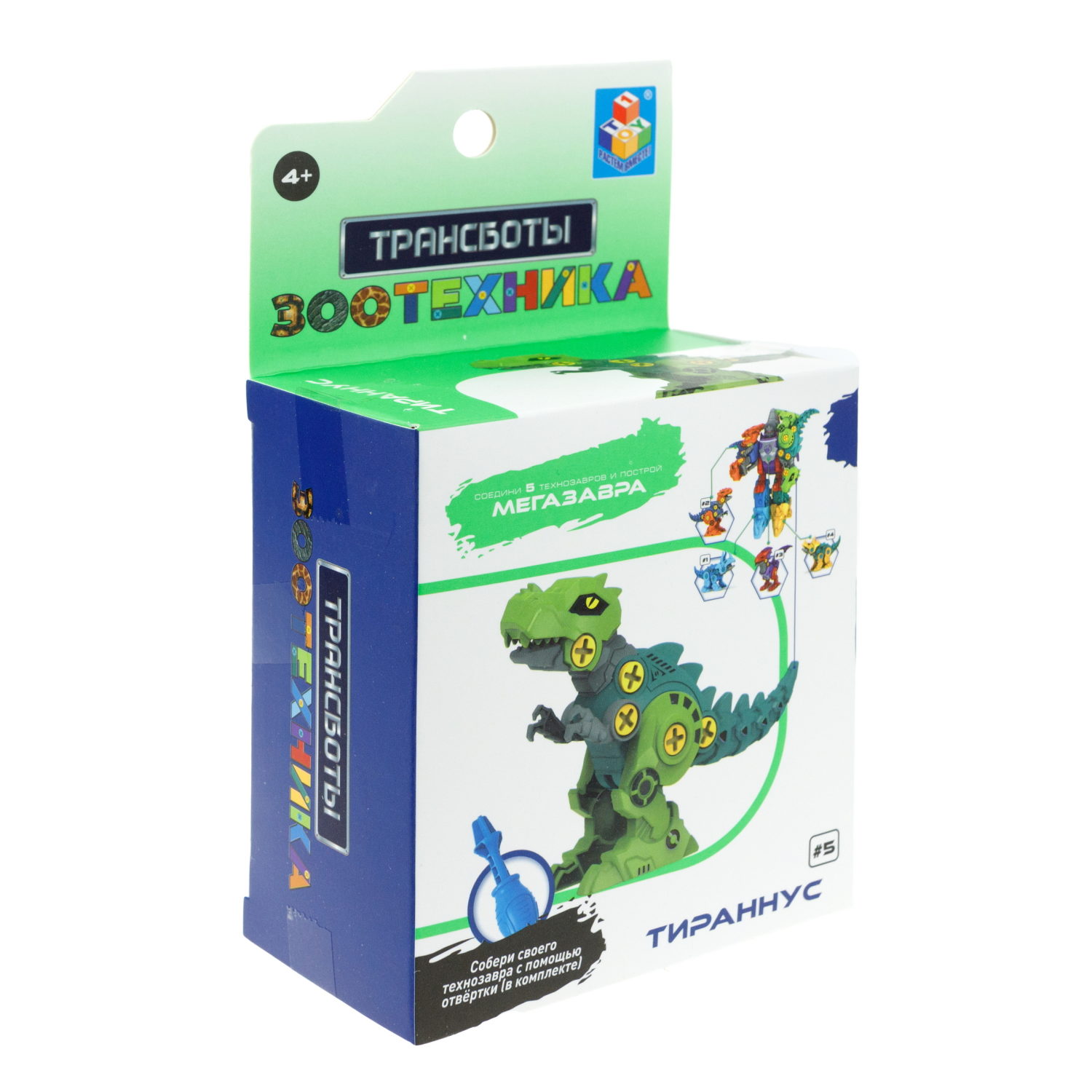 1Toy Трансботы "Зоотехника" (д/б 5 шт., в асс. 5 видов, из 5 шт. собирается большой робот)