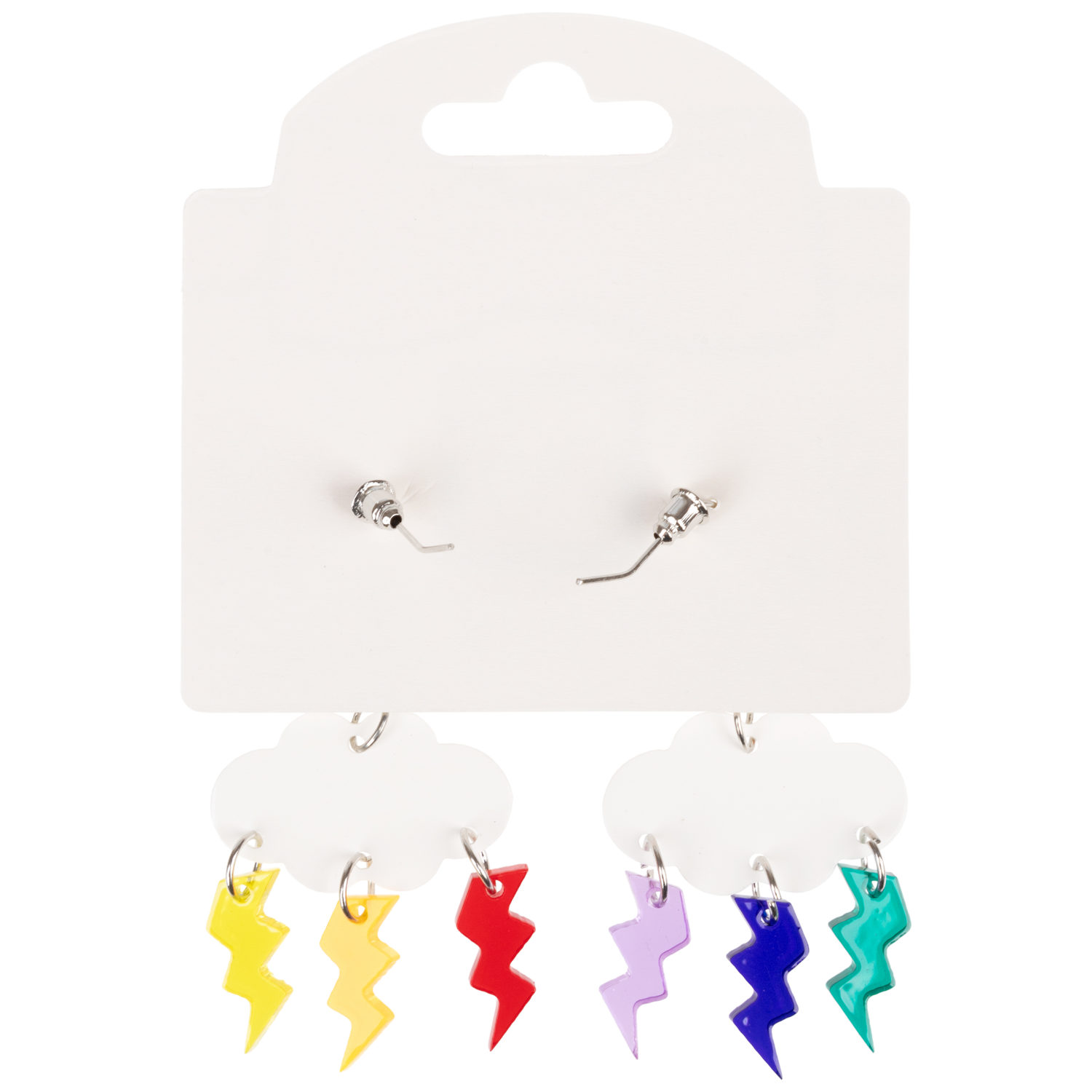 Серьги Lukky Fashion "Цветные молнии с облачками"