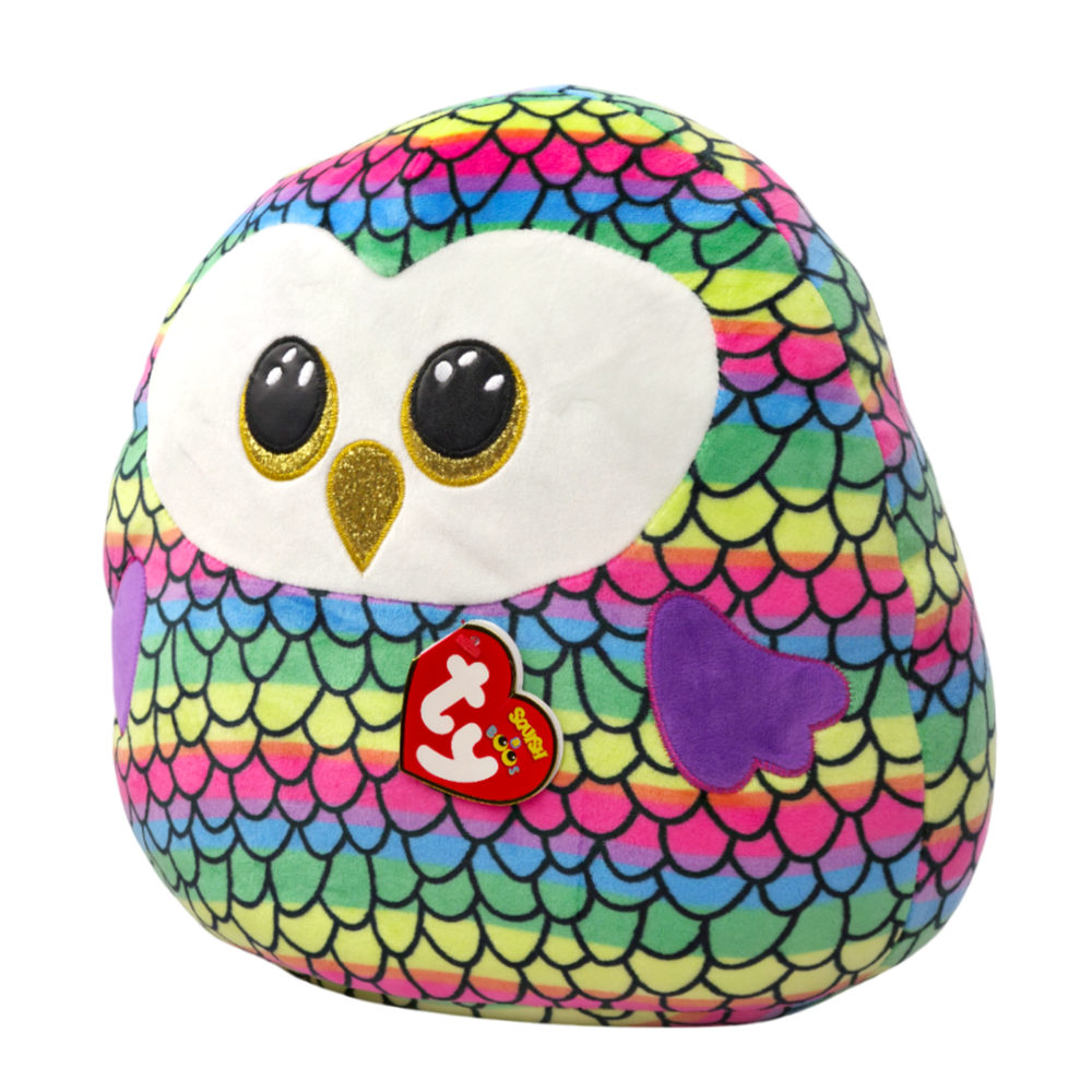 Мягкая игрушка TY Squish-A-Boos сова Owen, 35 см