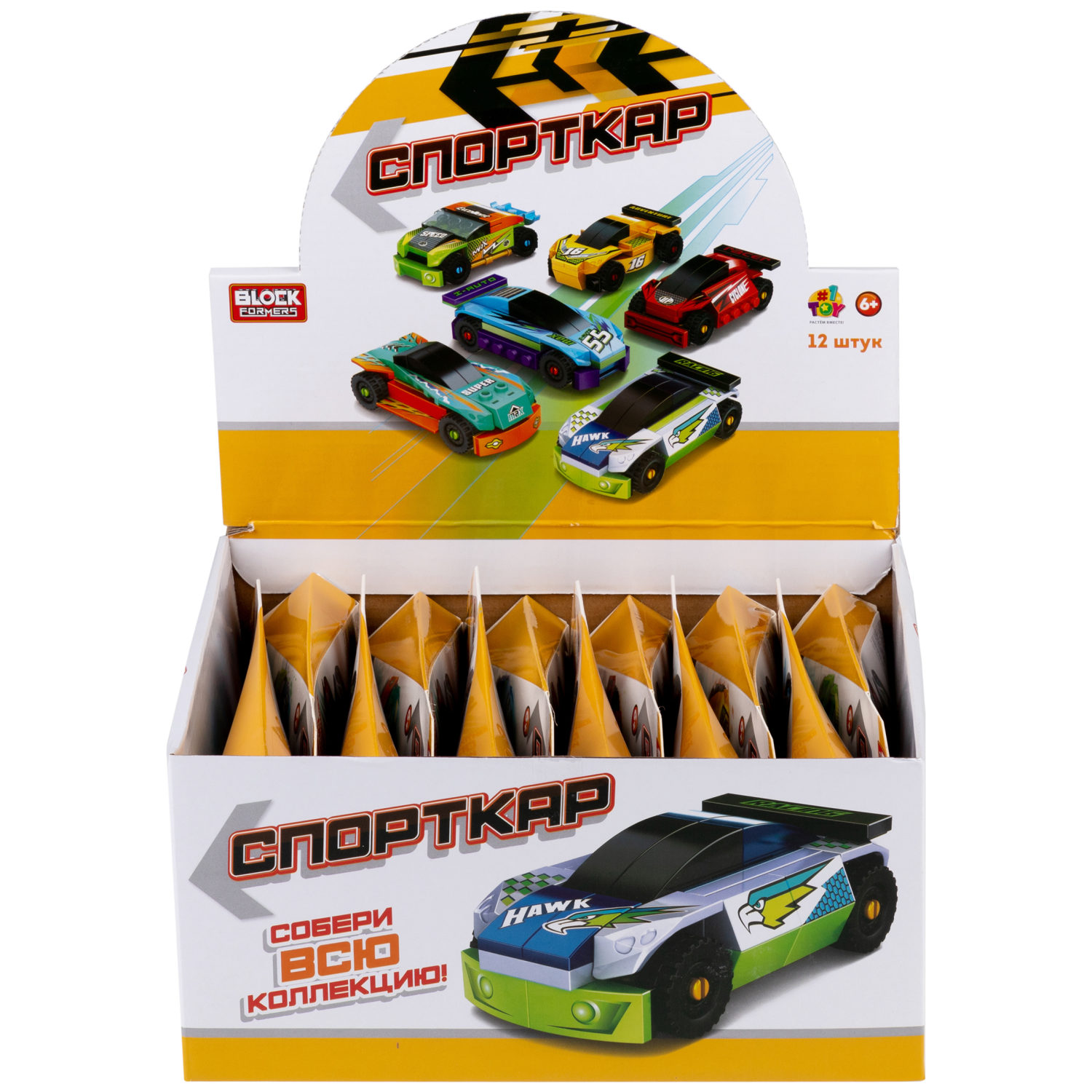 1TOY конструктор Blockformers "Спорткар", в ассортименте 6 видов