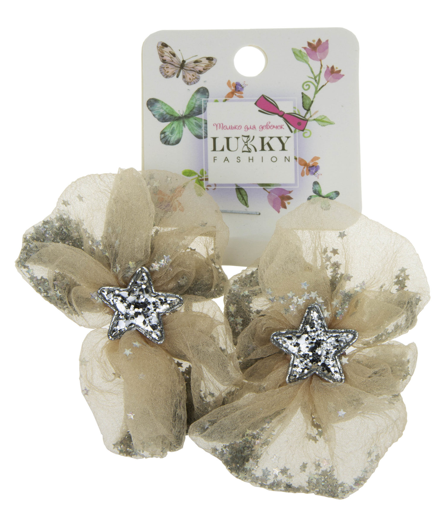 Lukky Fashion резинки для волос бантик с блестками, 2шт