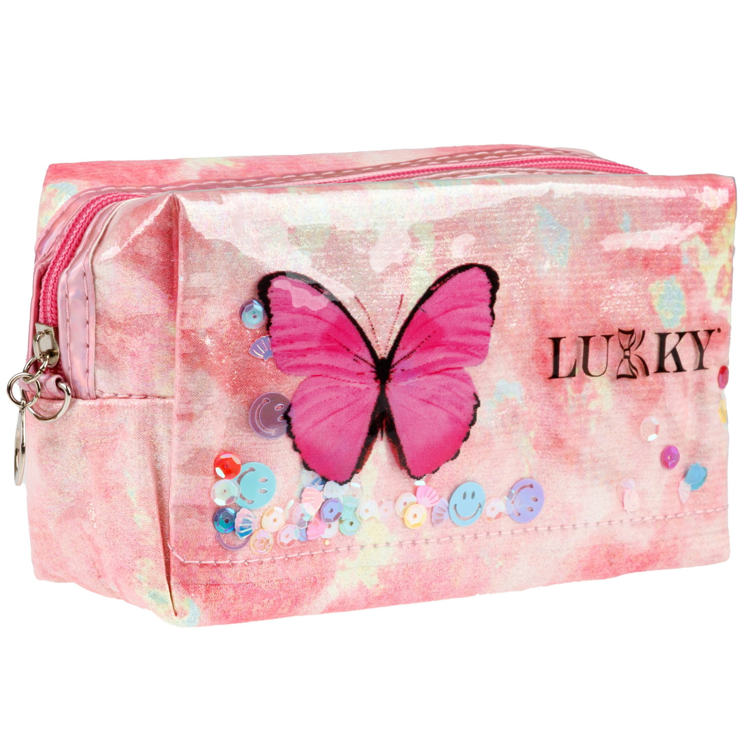 Косметичка с подвижными блёстками Lukky Butterfly Style, 18*10*8 см