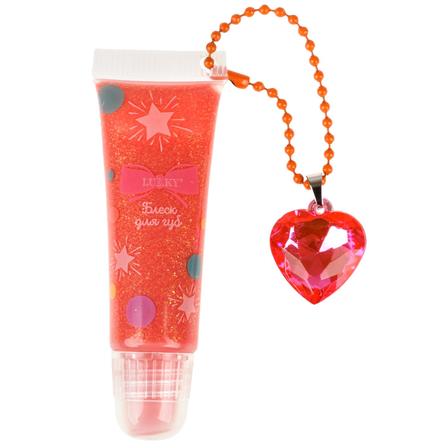 Блеск для губ детский Lukky Charmy Gloss, сверкающий, розовый, 5 мл, аромат ягодного десерта, браслетик с подвеской