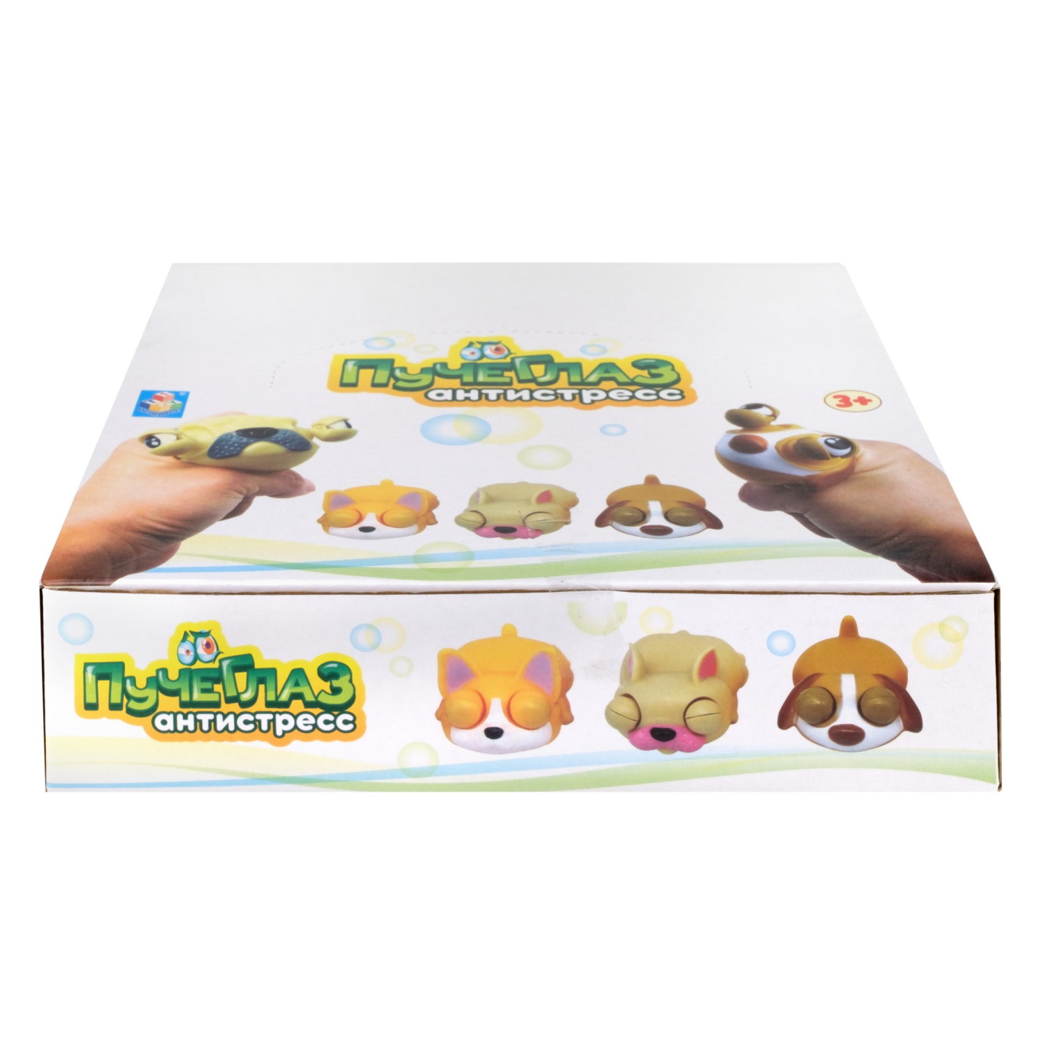 1toy Пучеглаз-антистресс "Собаки мини" 6,3х8x4,6 см, 4 вида в асс., 12 шт. в д/б