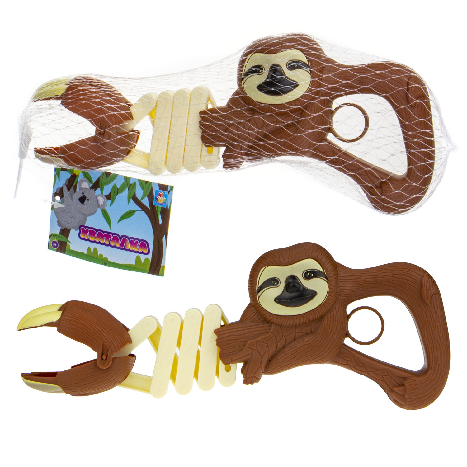 1TOY Хваталка в виде головы животного 20см.,6 видов на выбор