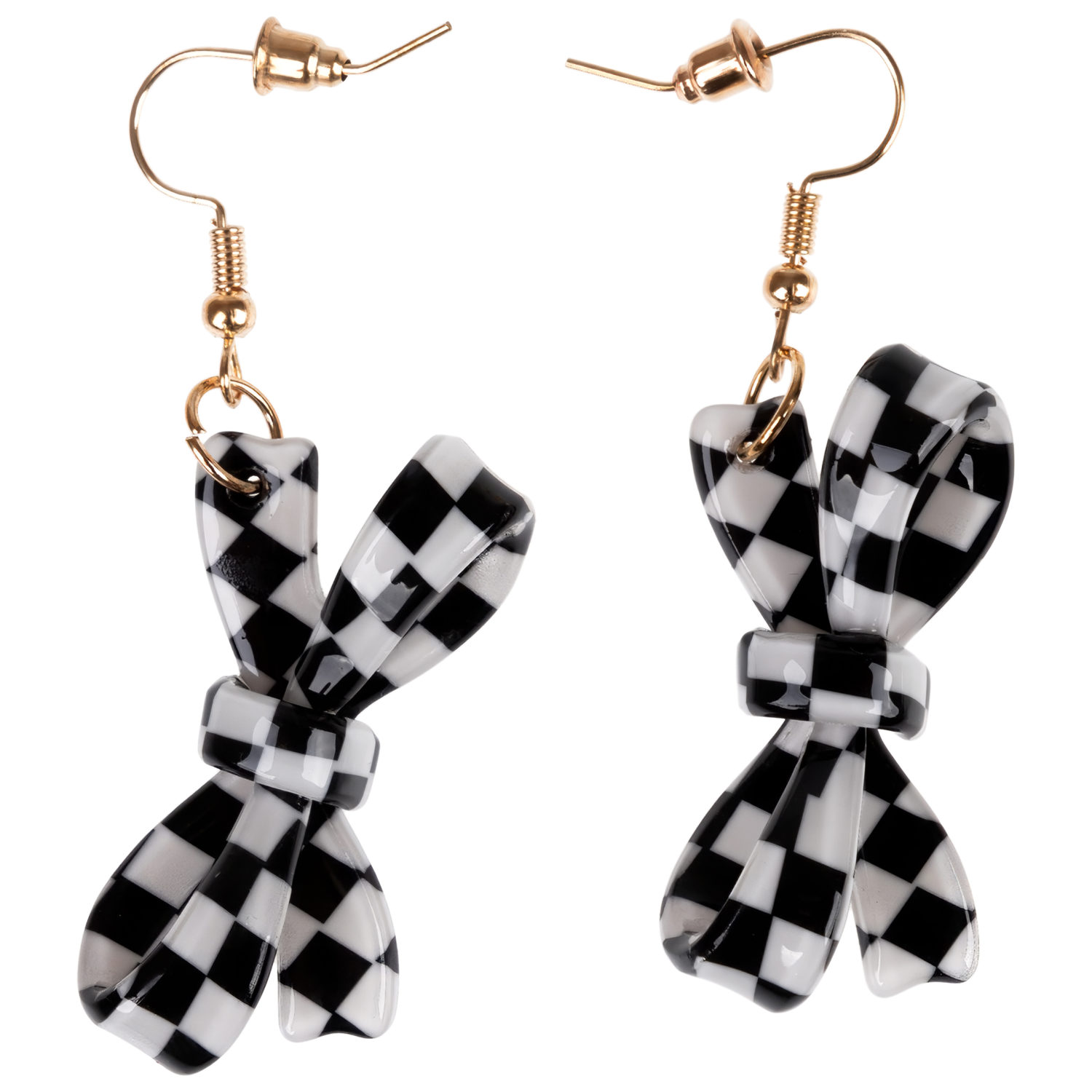 Серьги Lukky Fashion "Шашки-бантики" с подвесками