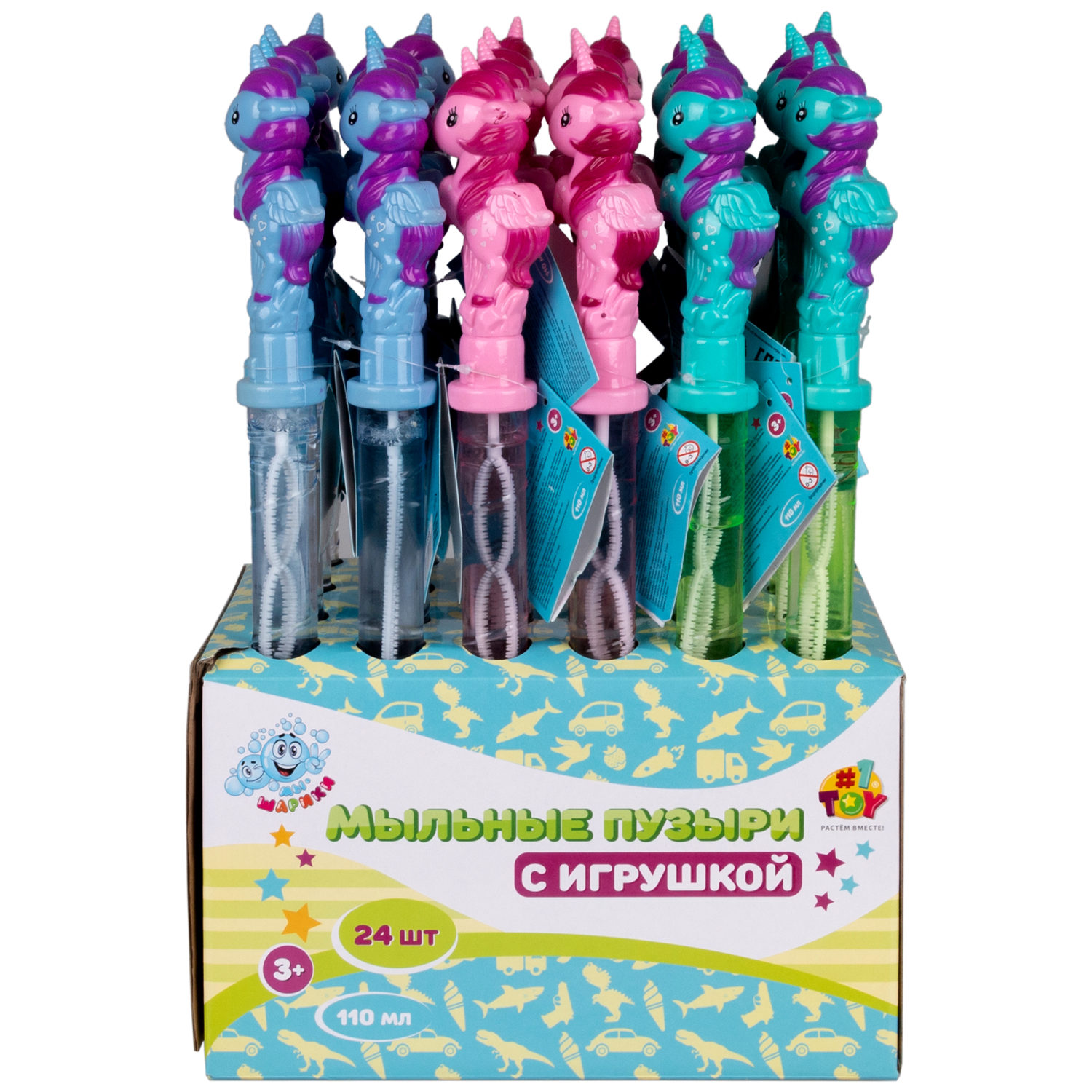 Мыльные пузыри Мы-шарики! 1TOY с игрушкой Единорог, 110 мл