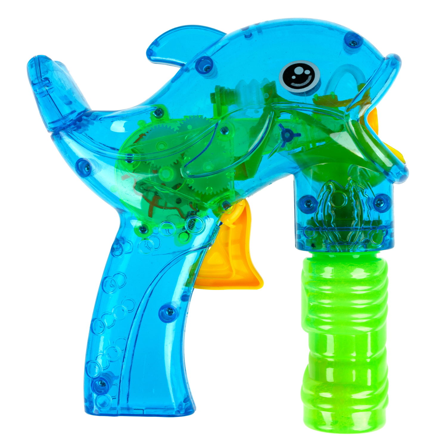 Пистолет для пускания мыльных пузырей 1TOY Мы-шарики! в виде дельфина, со световыми эффектами, 2*50 мл