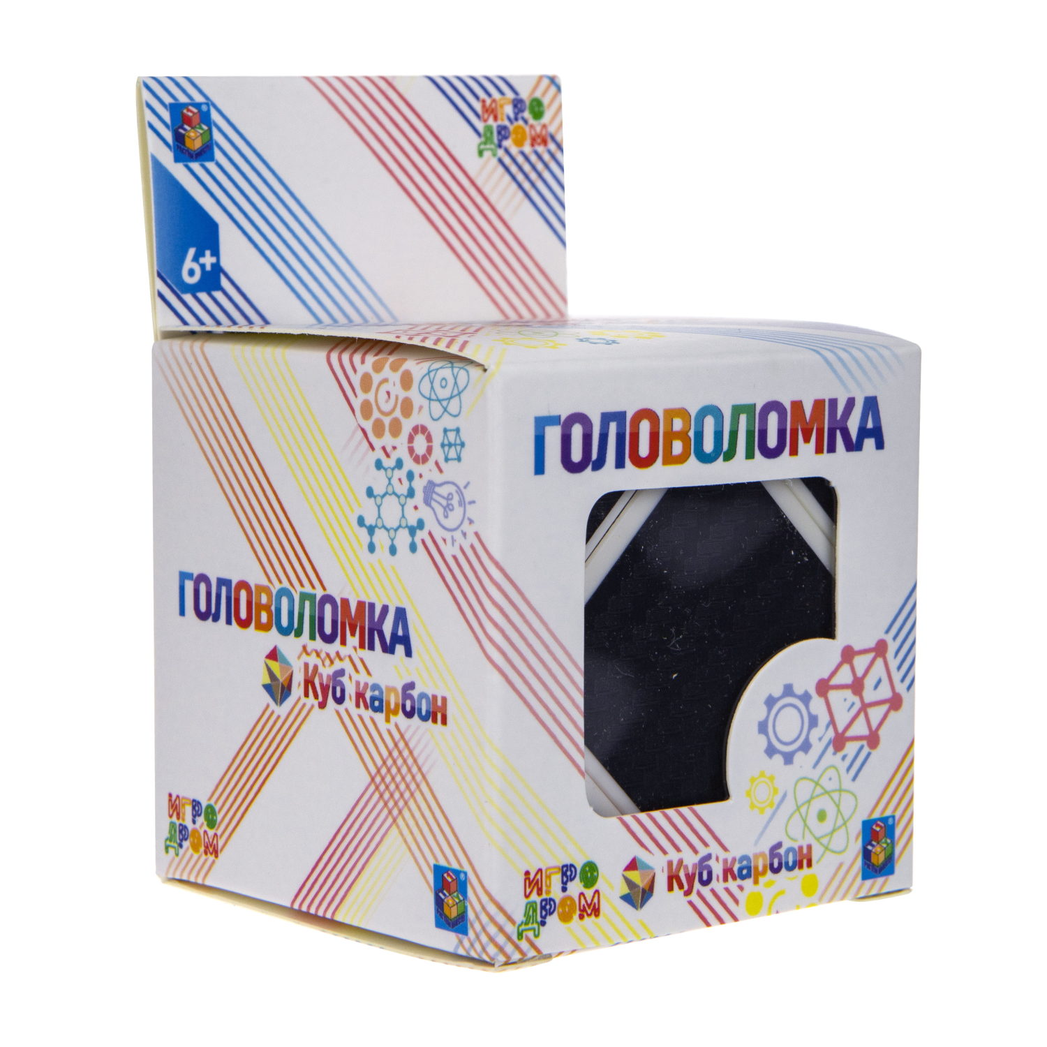 Игрушка прикол-антистресс 1TOY головоломка "Куб карбон", квадраты