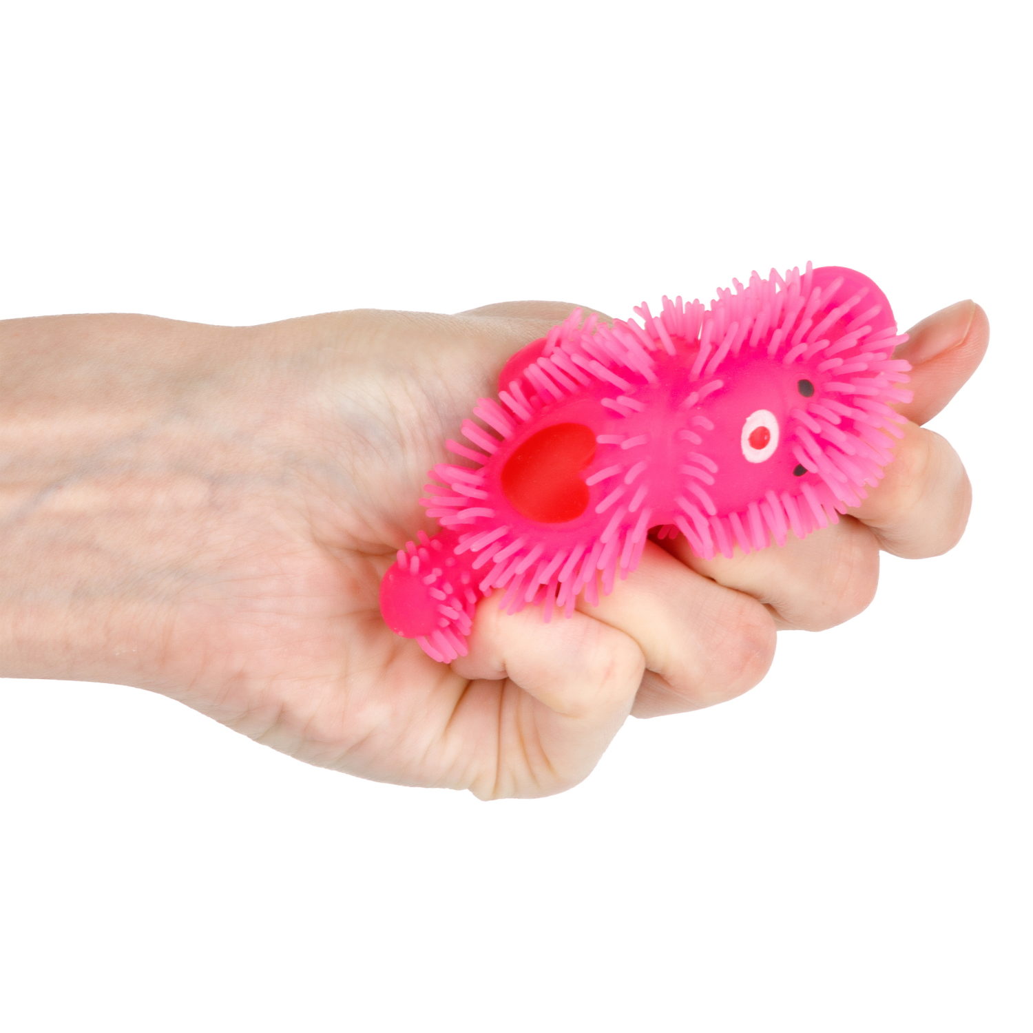 Игрушка-антистресс для рук 1toy Йо-Ёжики, розовый "Медвежонок" 8 см, со светом