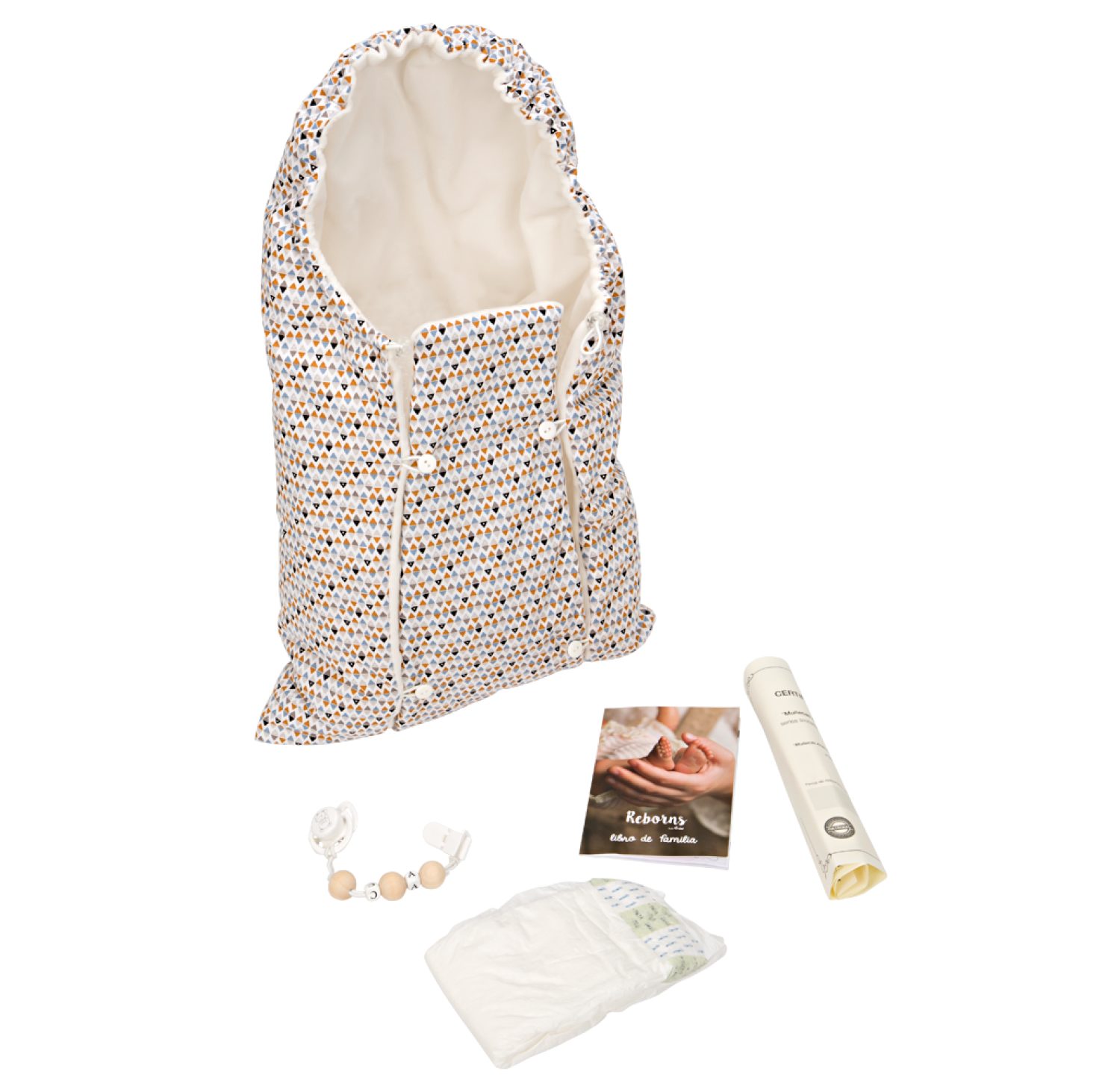 Новорождённый пупс Arias Reborns Daniel 45 см, мягкое тело, реалистичный, с соской на подвеске и спальным конвертом