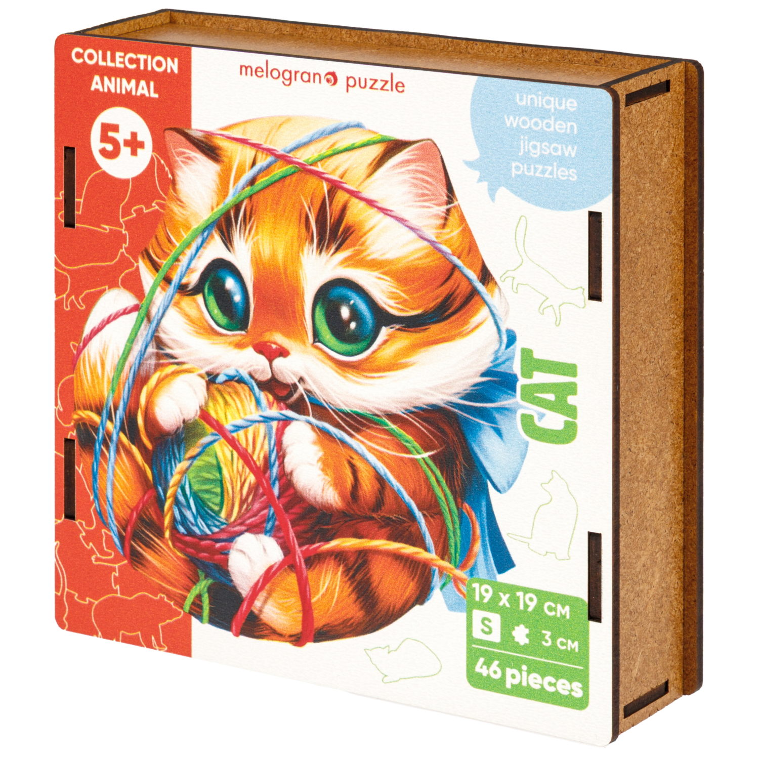 Деревянные пазлы Collection Animals Котенок, 46 деталей