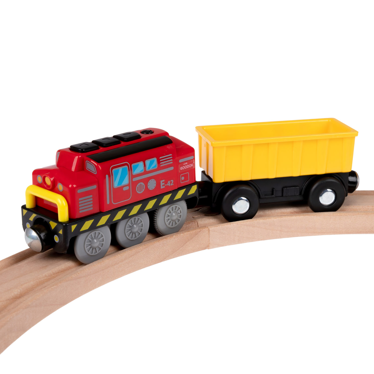 Деревянная железная дорога 1TOY GOODOK с электропоездом, 24 элемента