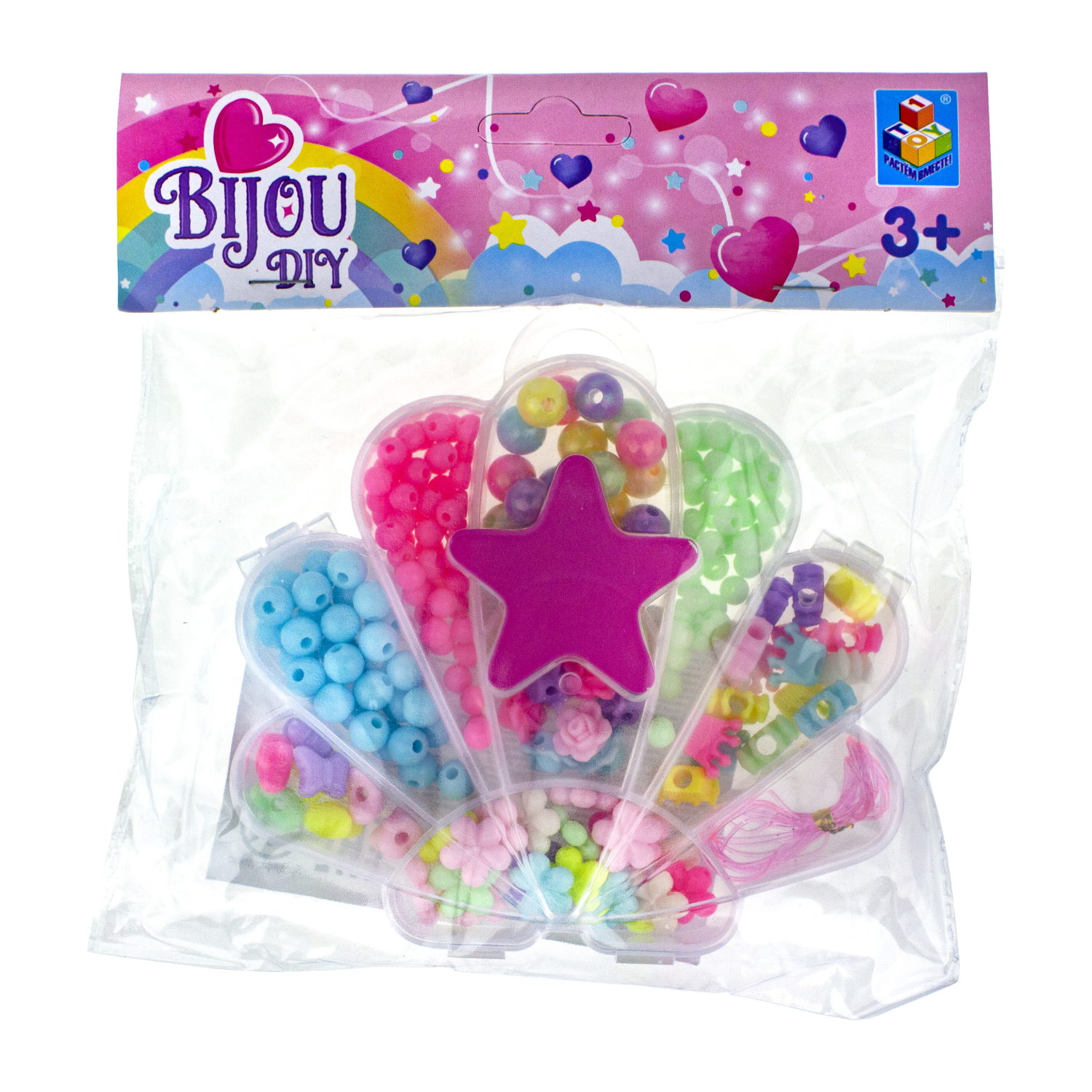 1TOY набор бусин "Bijou DIY" Ракушка, 200 бусин