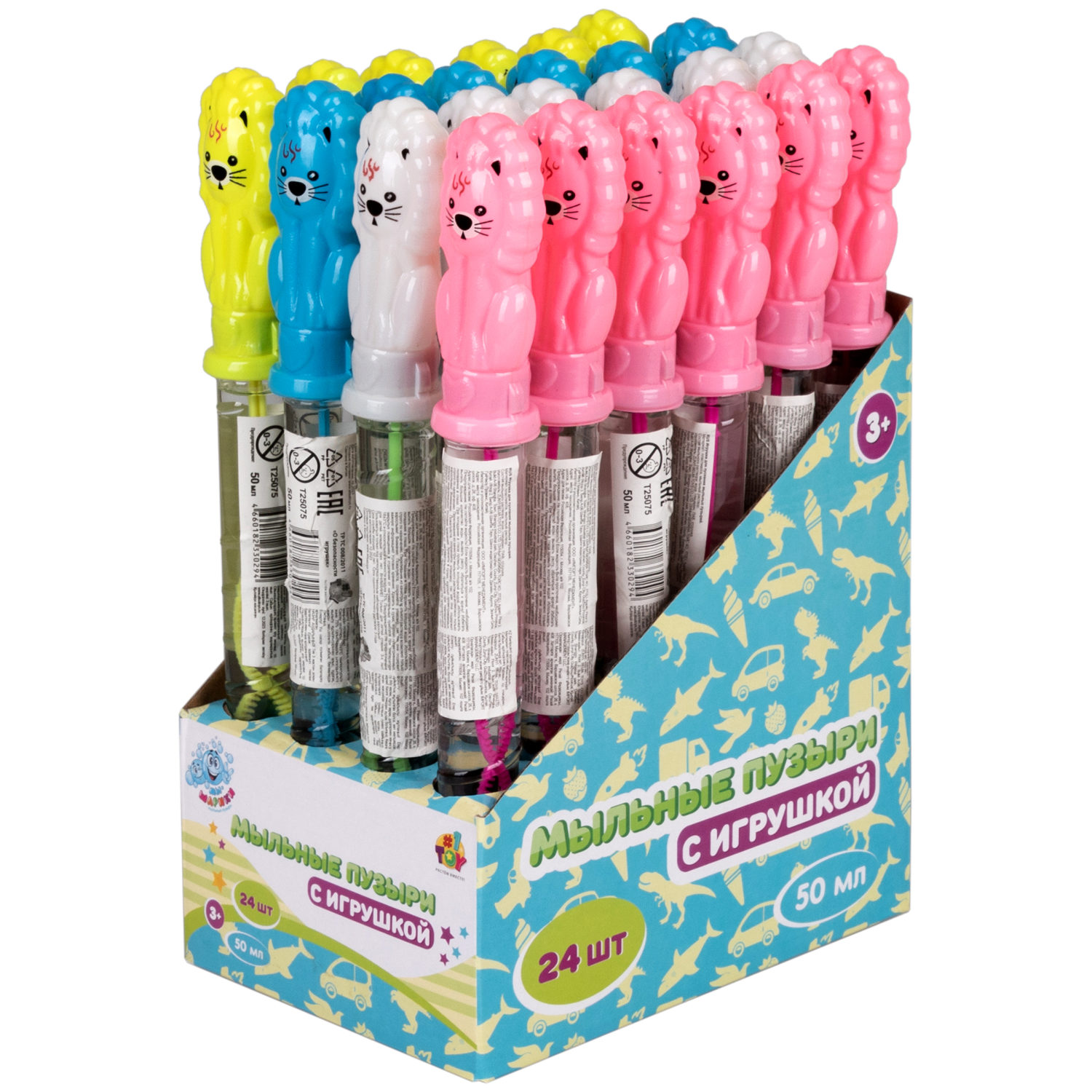 Мыльные пузыри Мы-шарики! 1TOY с игрушкой Лев, 50 мл