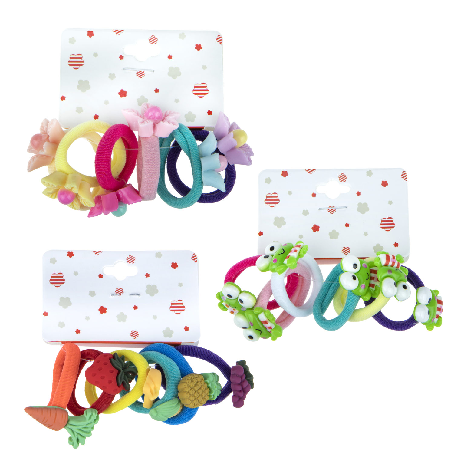 Набор из 6 резиночек 4 см. в асс. 3 вида, хедер в пак.10*12,5см