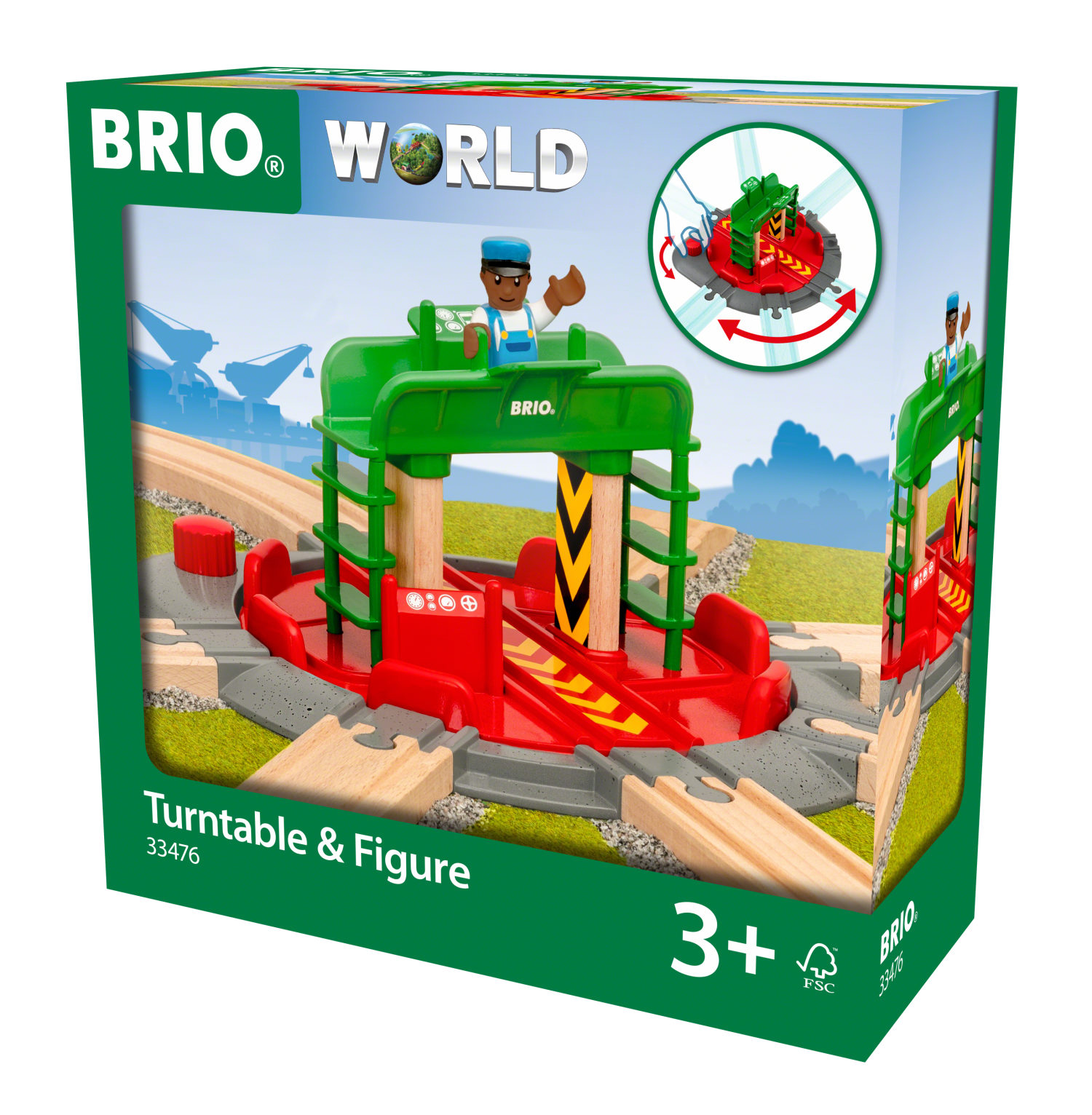 Переключаемый перекрёсток BRIO с 7 направлениями и с фигуркой