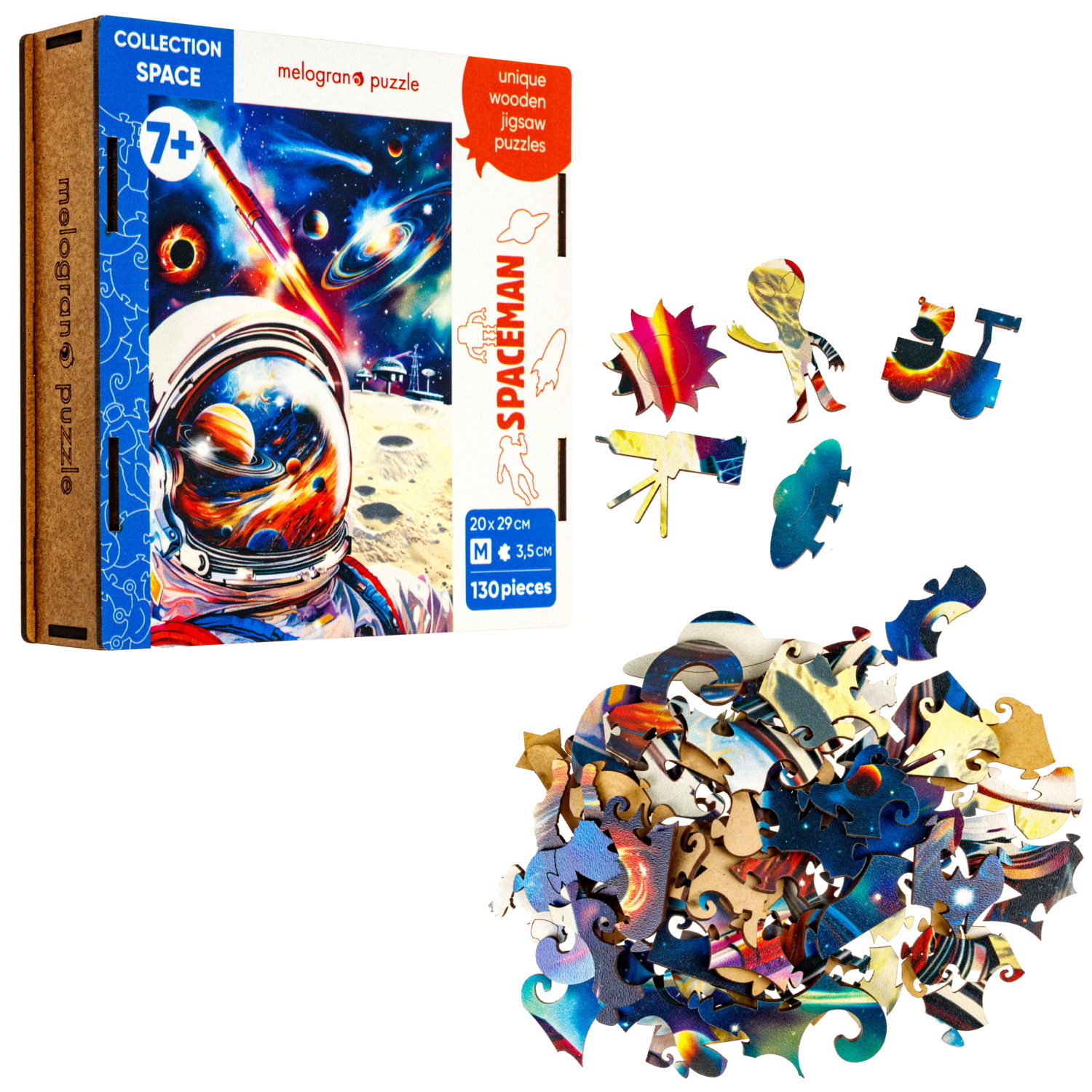 Пазлы Collection Space Космонавт на луне, 130 деталей