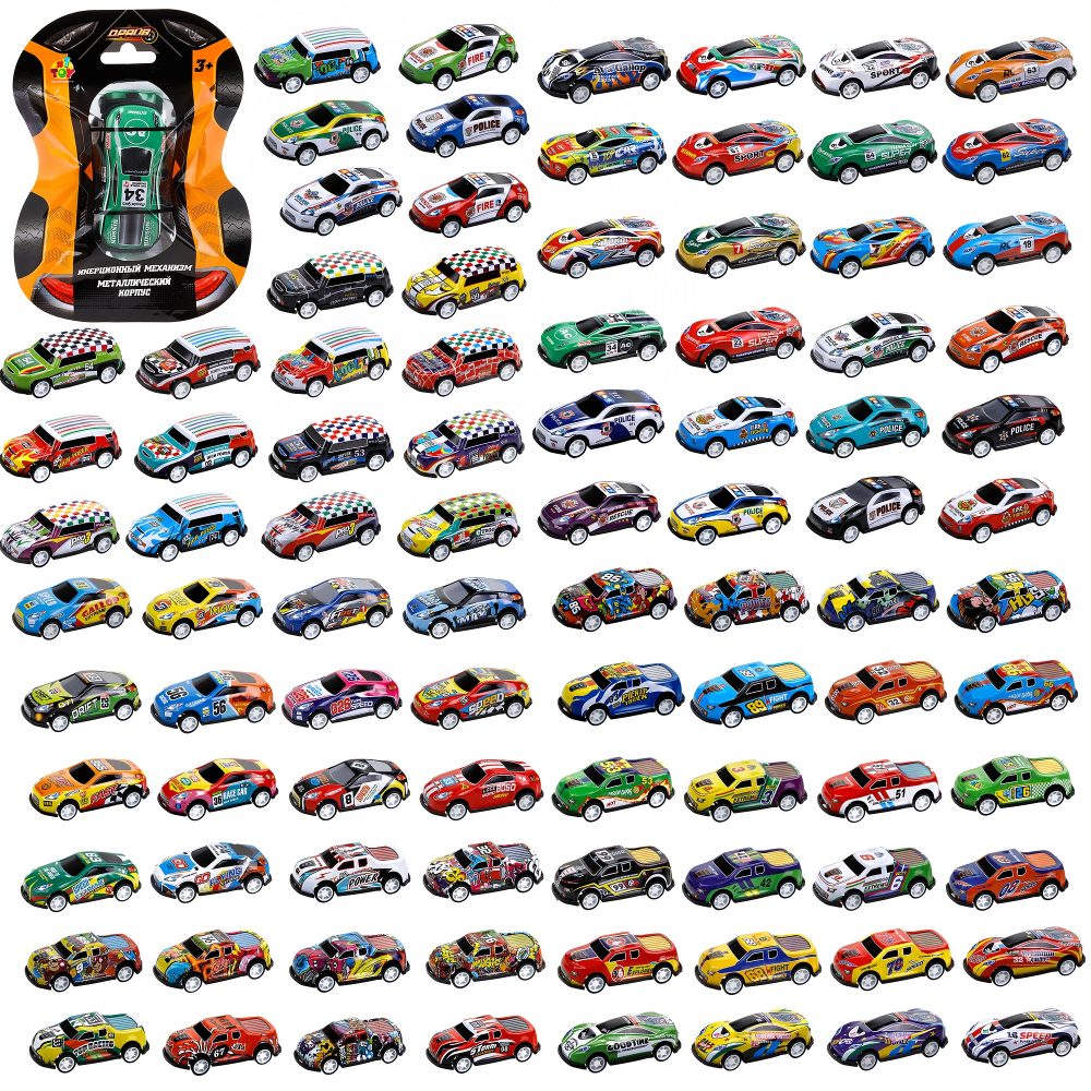 1toy Драйв Микромашинка, металлическая, инерционная, в ассортименте 92 вида