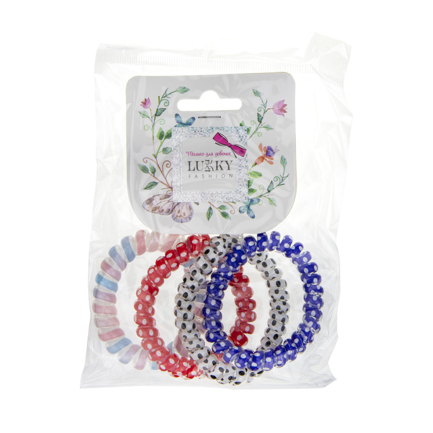 LUKKY Fashion набор резинок-пружинок для волос 4 шт, 4 цвета