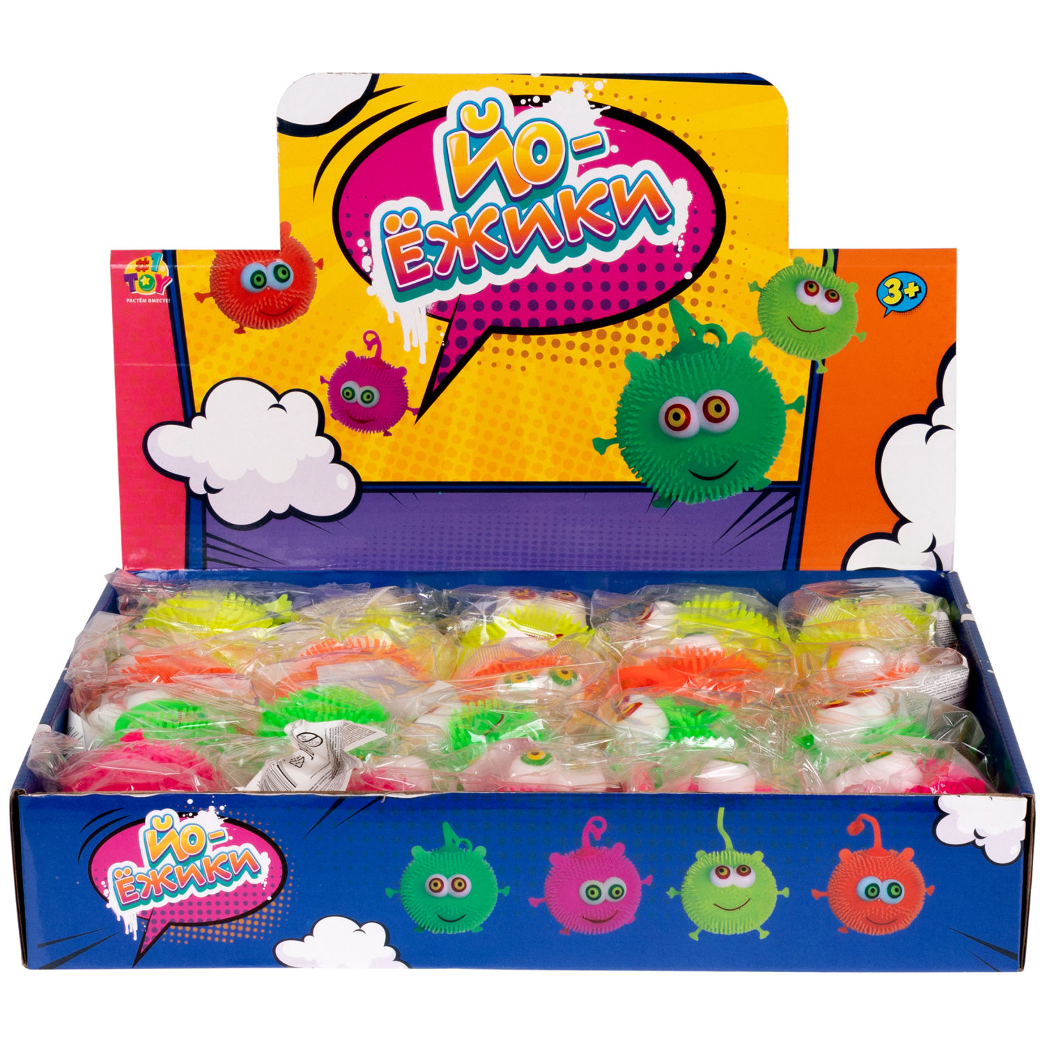 Антистресс-игрушка для рук 1TOY Ё-Ёжик, для детей и взрослых, 4 вида в ассортименте