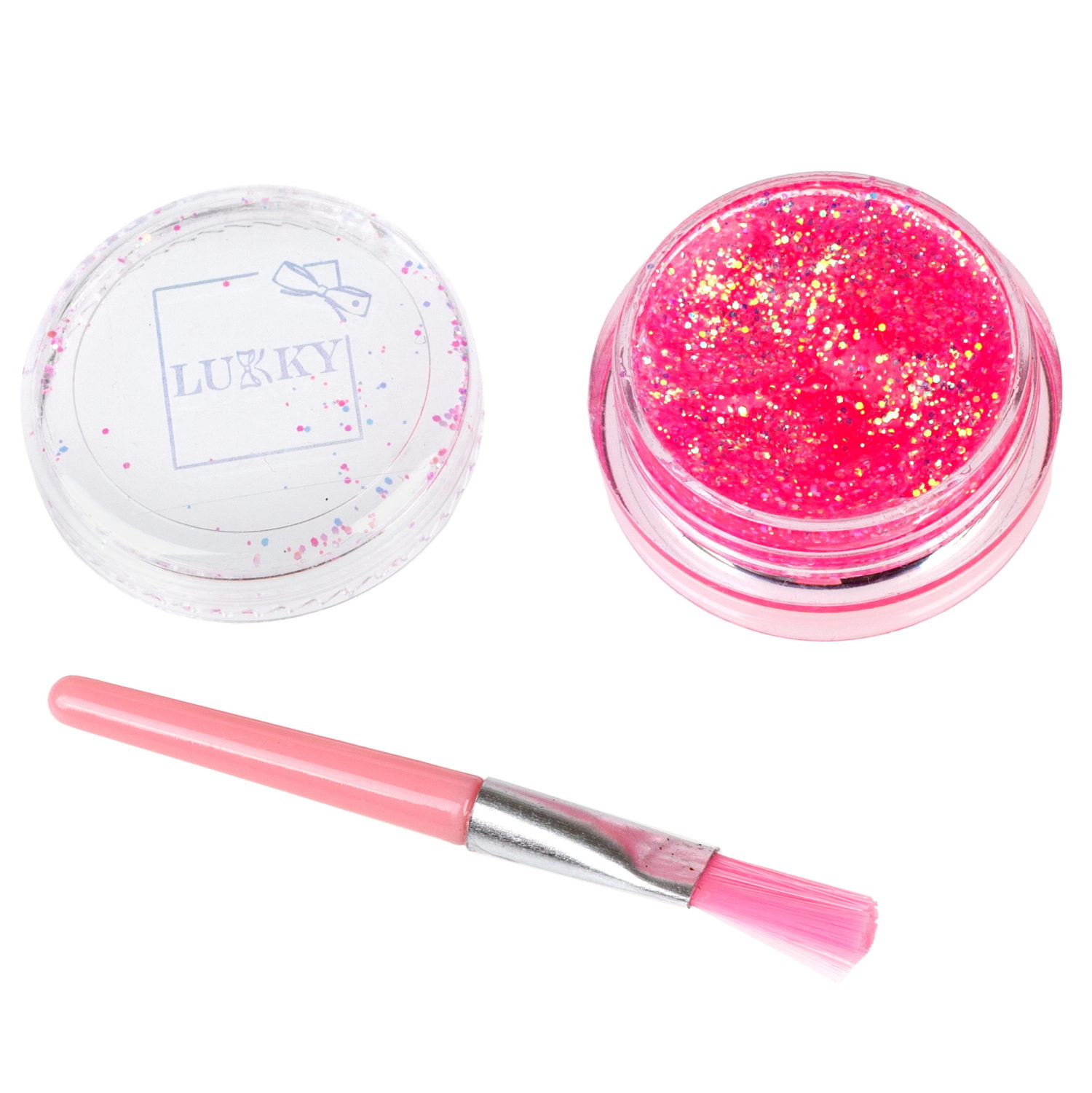 Lukky Бьюти-Дизайн Бабочки: гель-блёстки, лак для ногтей, гель-тени с блёстками, кисточка, заколочки для волос, стразы для лица