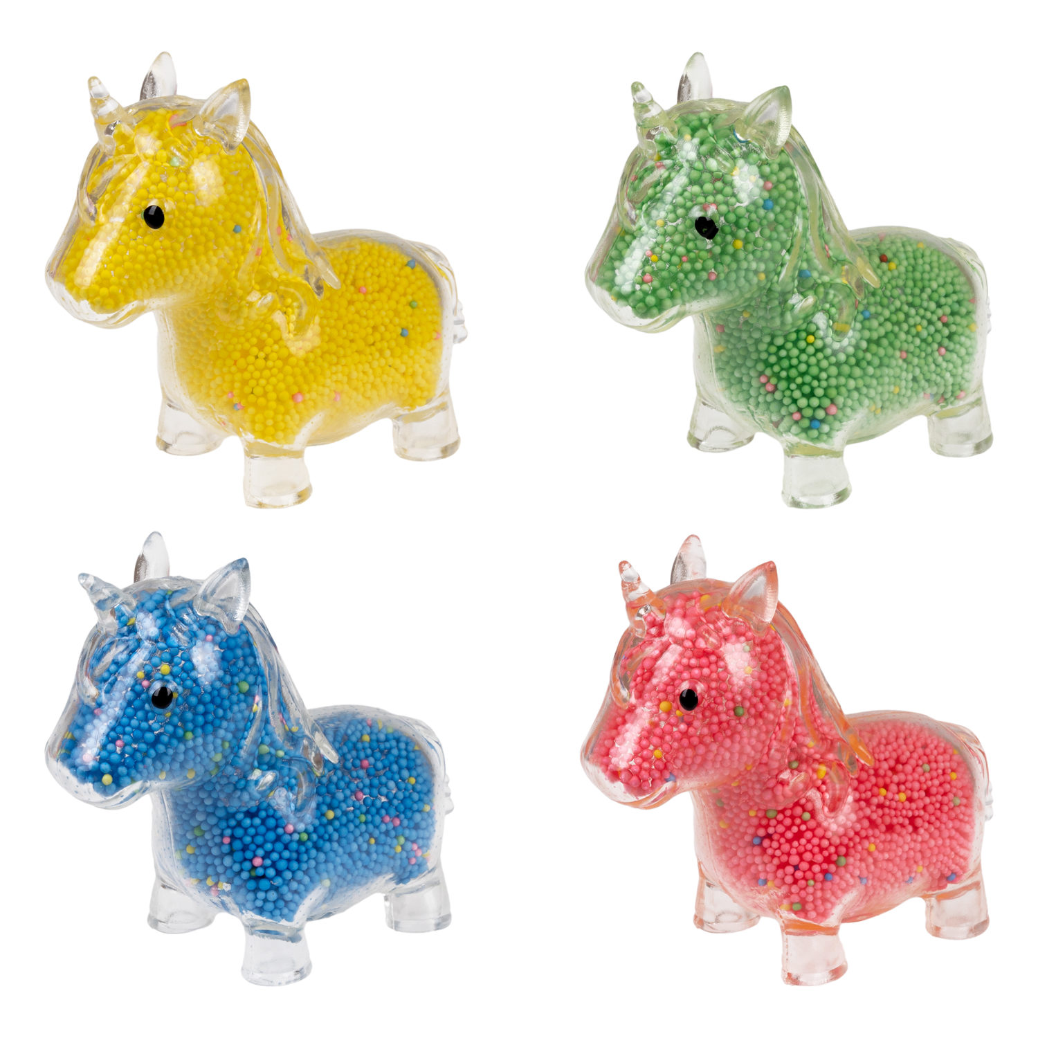 1toy Жмяка единорог с пенопластовыми шариками, 11х8 см, синий