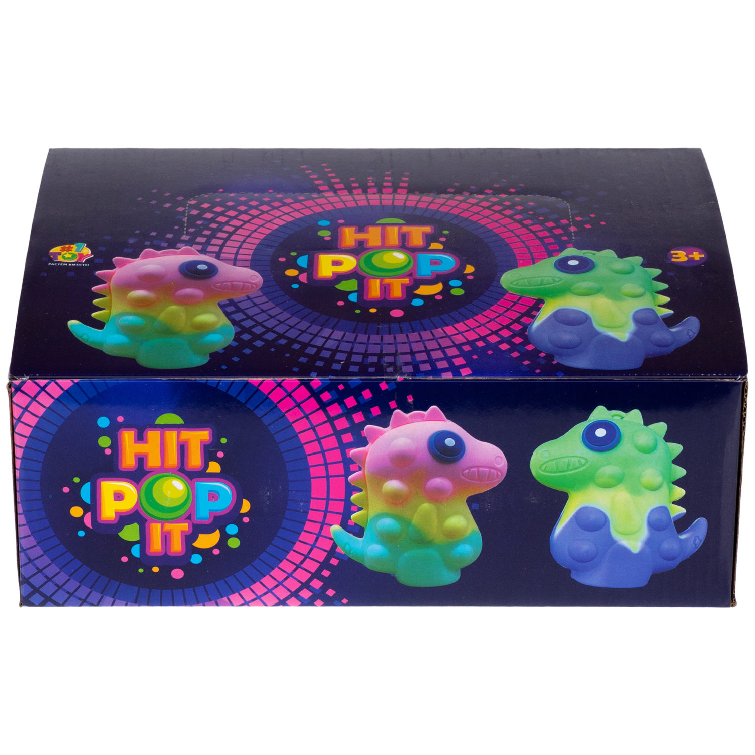 1toy Жмяка Hit Pop It "Динозавр" 9,5х9х4,2 см, 4 вида в ассортименте