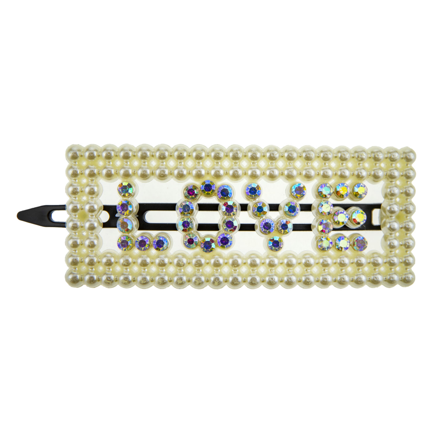 Заколка для волос автомат Lukky Fashion для девочек, детская c надписью LOVE и искусственным жемчугом