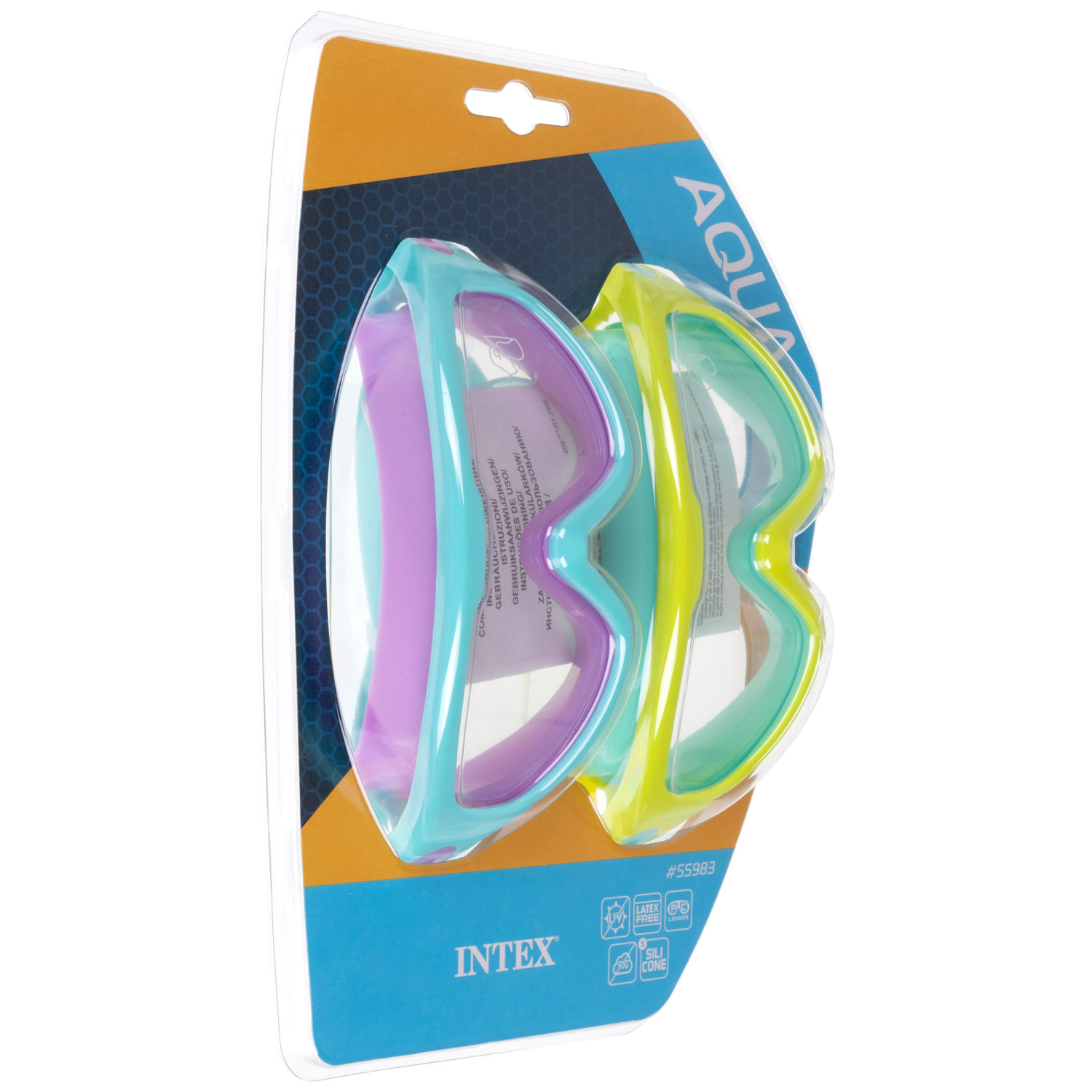 Очки-маска для плавания детская Intex Интекс, набор, 3-8 лет