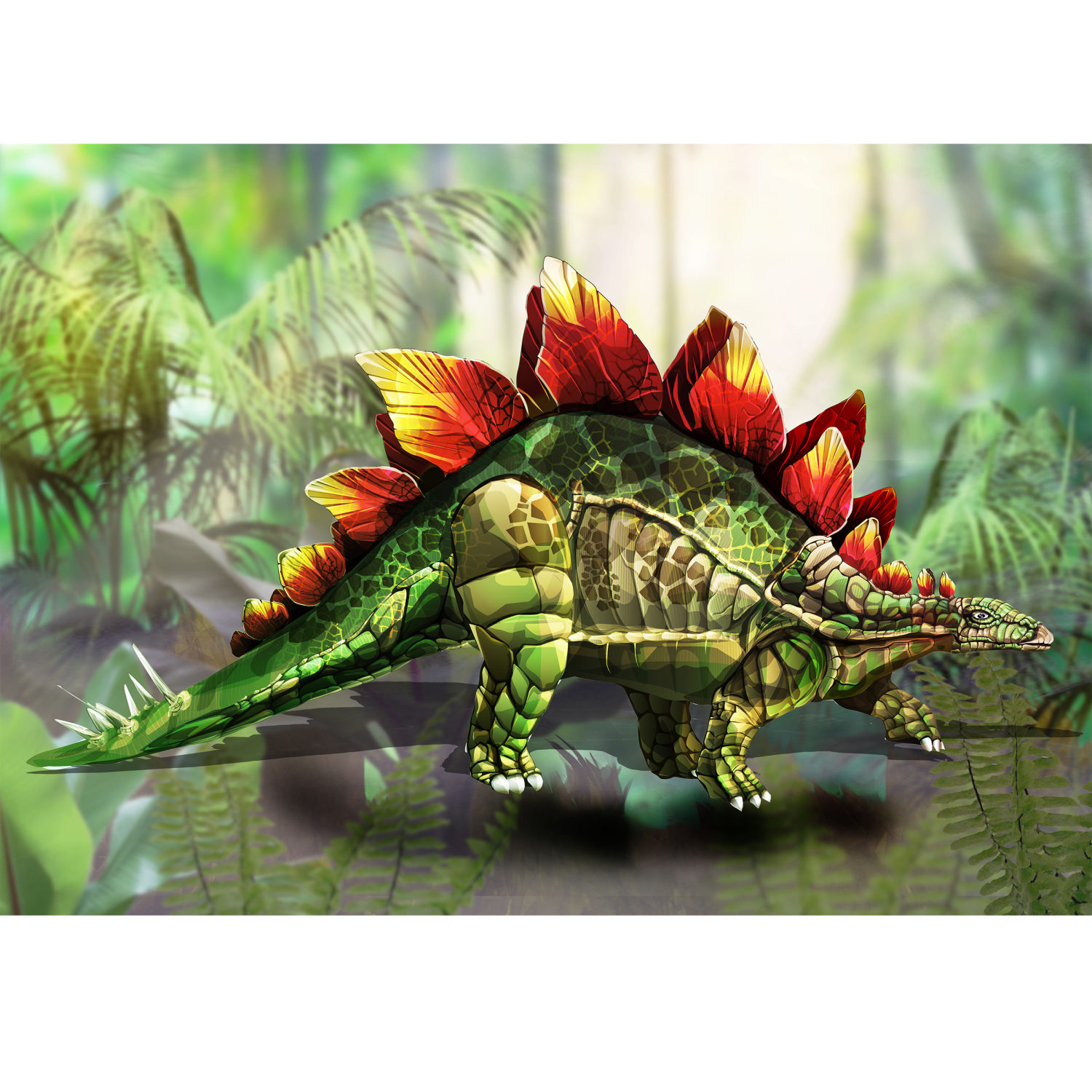 Деревянные пазлы Collection Dinosaurs Динозавр Стегозавр, 110 деталей, 28,5х18 см, 8+