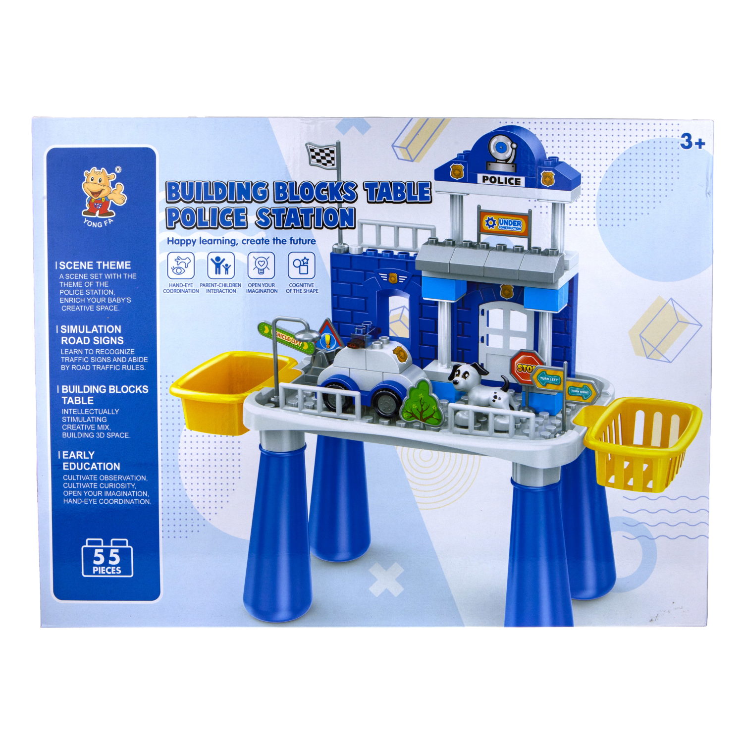 Наб.столик конструктор Полицейская станция 55 дет., в кор.43*9,5*32см