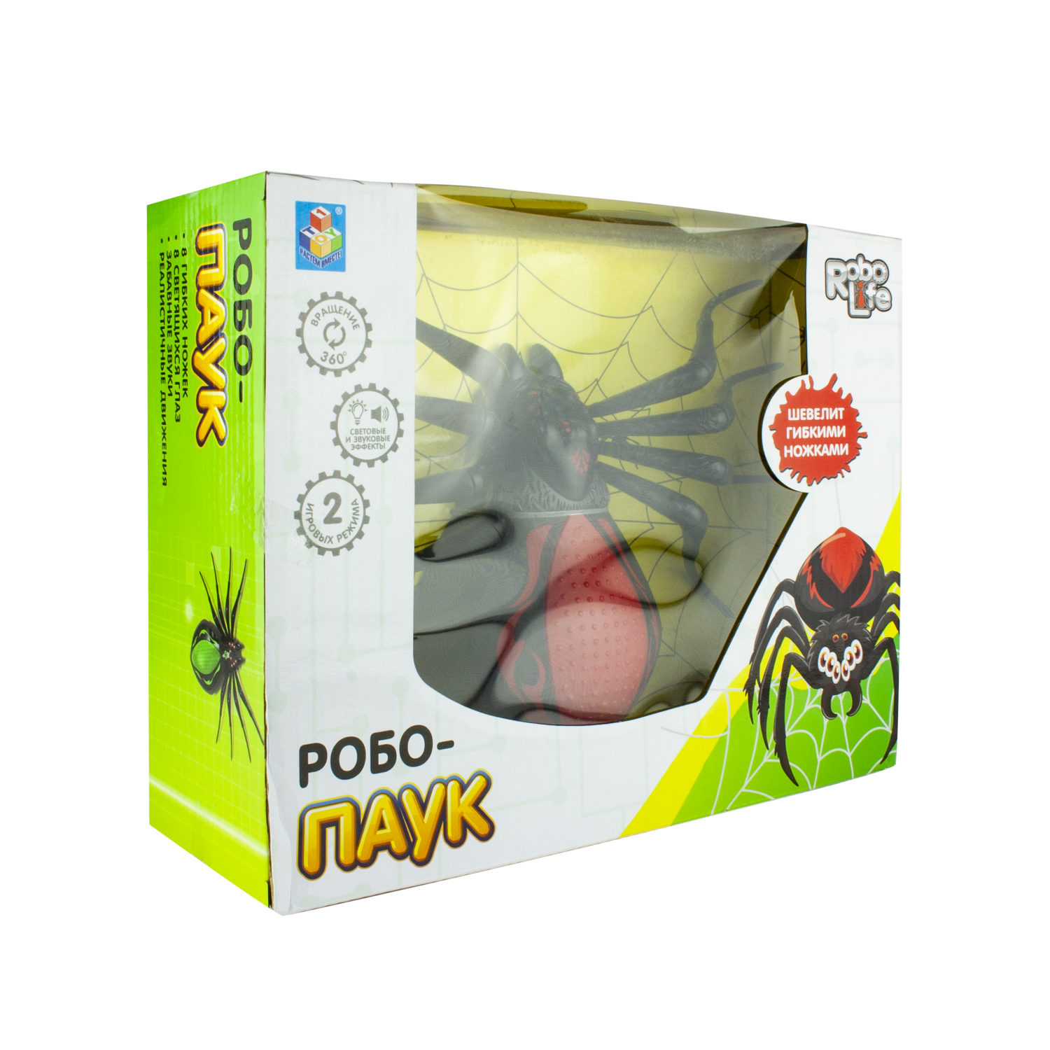 Игрушка функциональная 1TOY Robo Life "Робо-паук" (чёрно-красный)