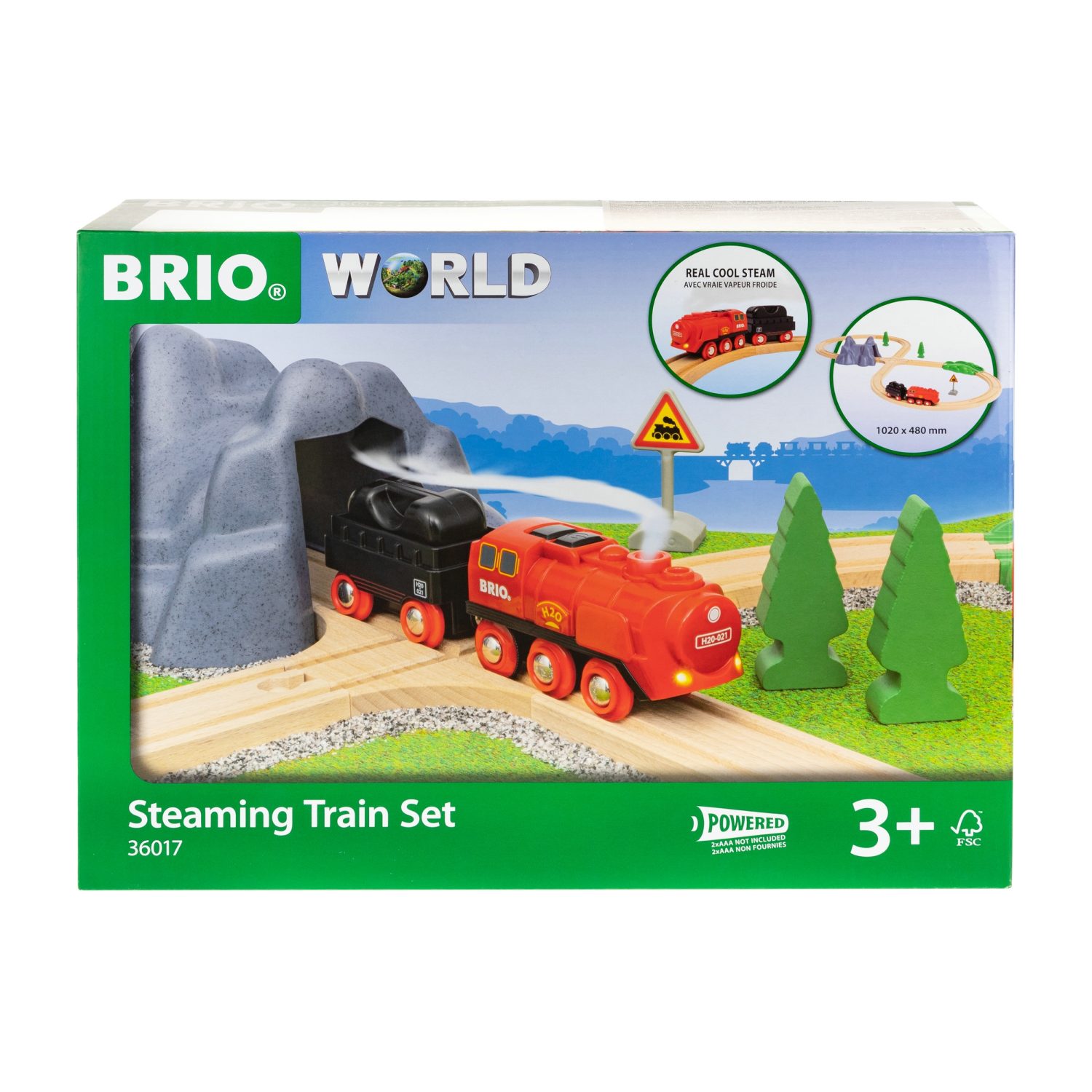 Деревянная железная дорога BRIO паровоз с функцией пара