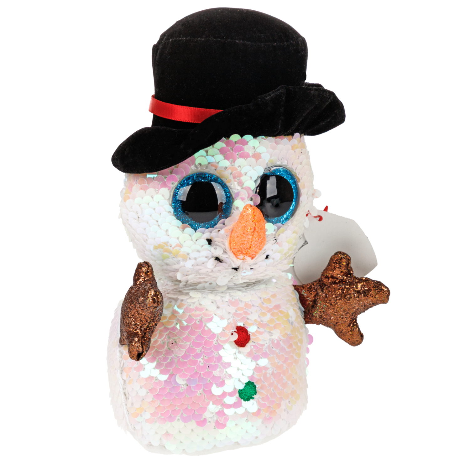 Мягкая игрушка TY Flippables Снеговик Melty в шляпе, 15 см