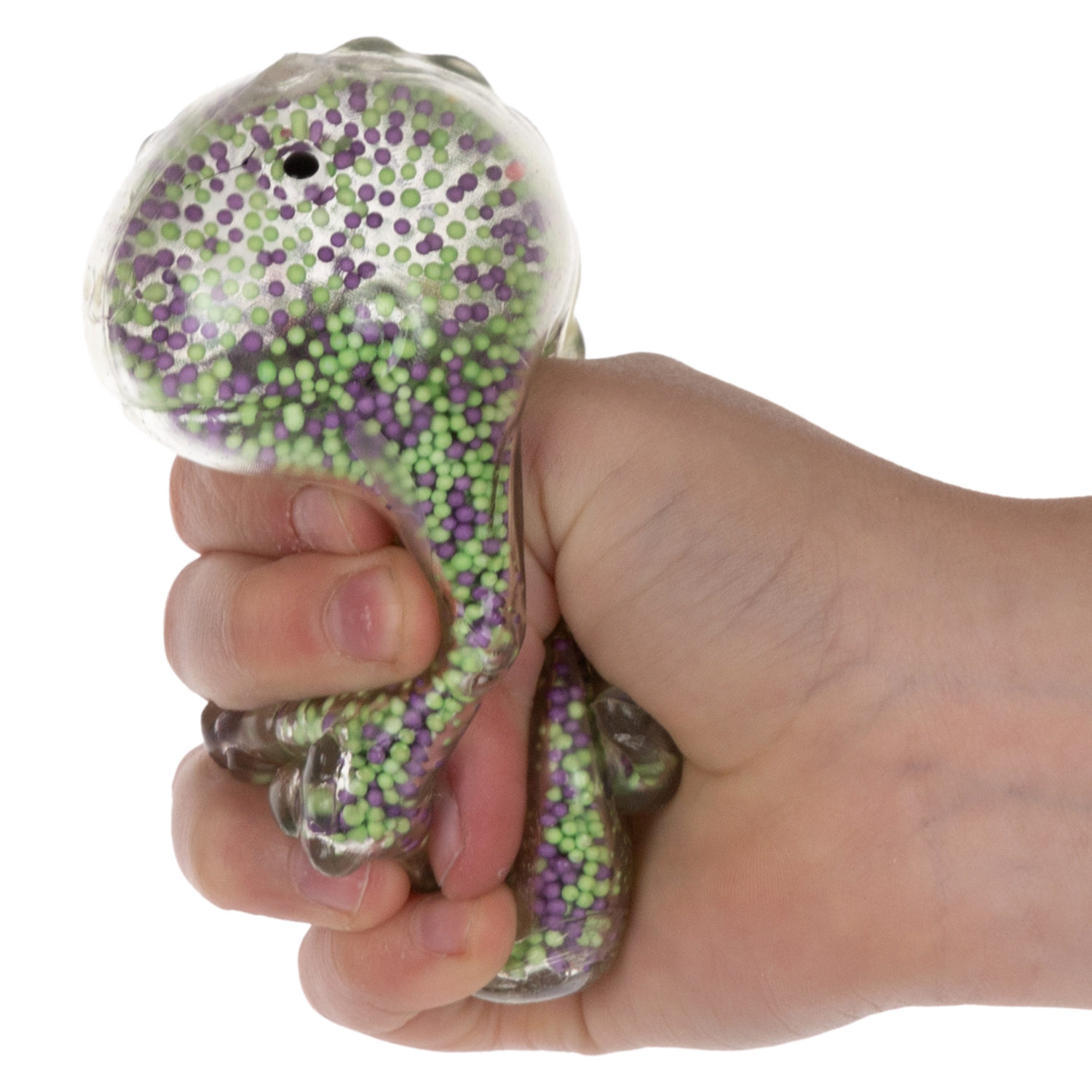 1toy Жмяка динозавр с пенопластовыми шариками, 8х11 см, 4 вида в ассортименте