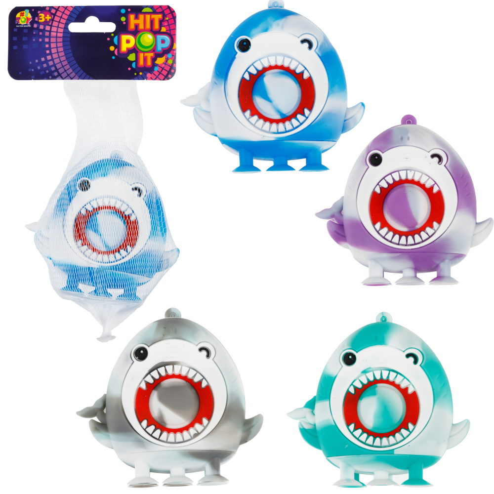 1toy Жмяка Hit Pop It "Акулы" на присосках 8х7,5х5 см, 4 вида в асс.