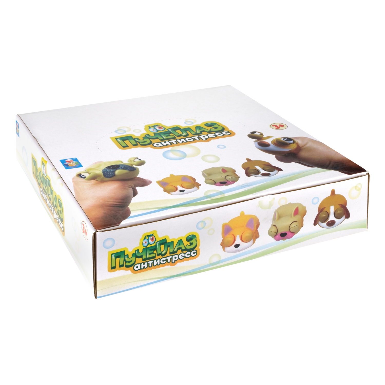 1toy Пучеглаз-антистресс "Собаки мини" 6,3х8x4,6 см, 4 вида в асс., 12 шт. в д/б