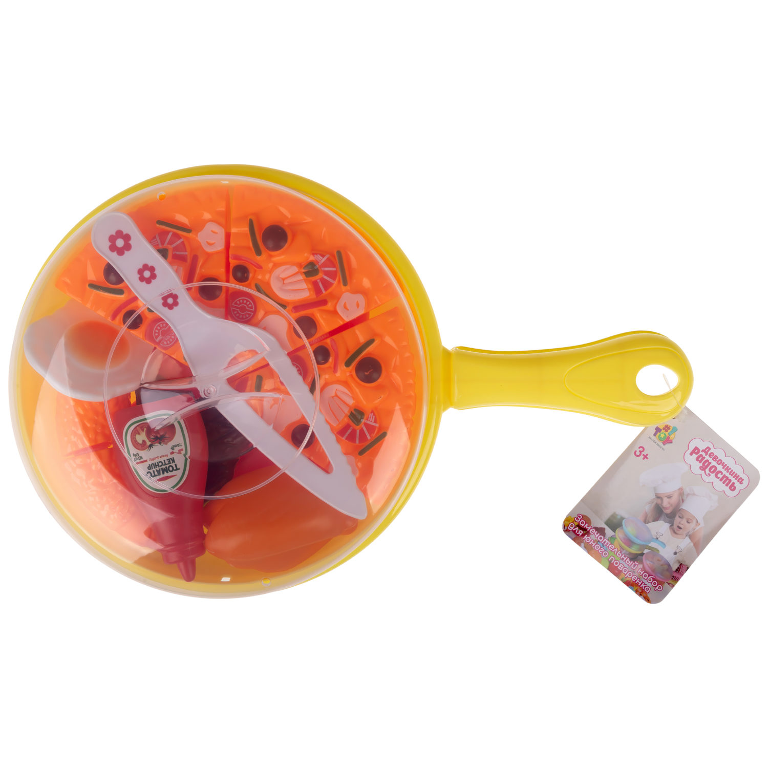 1TOY ДЕВОЧКИНА РАДОСТЬ Набор продуктов в сковороде "Пиццерия", 30х19 см.