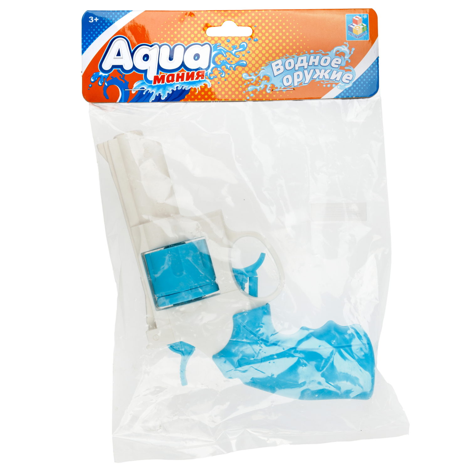 Водное оружие 1TOY Аквамания, револьвер, голубой