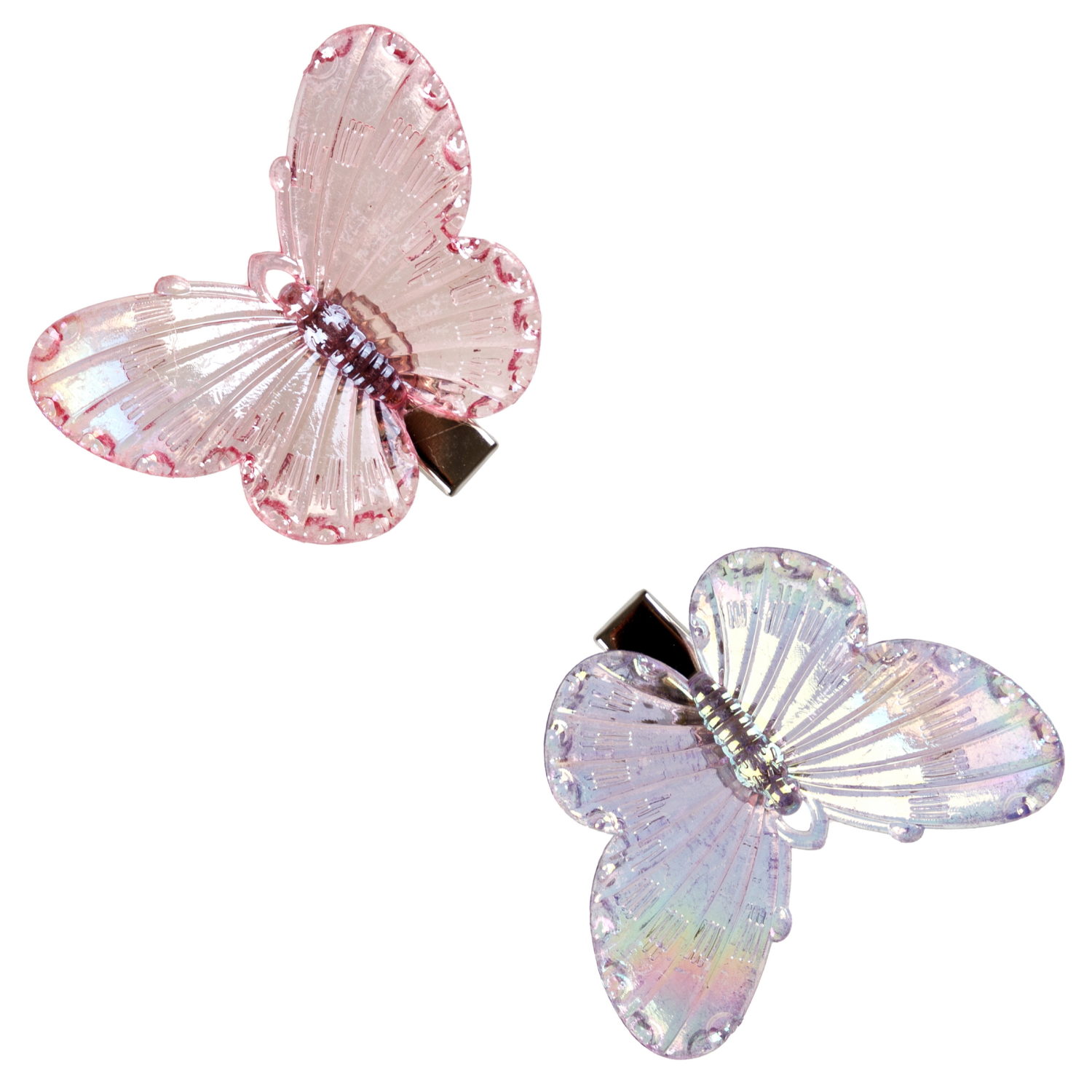 Заколки для волос Lukky Fashion Бабочки Crystal, детские, для девочки, зажимы, 4 вида в ассортименте, набор 2 шт.