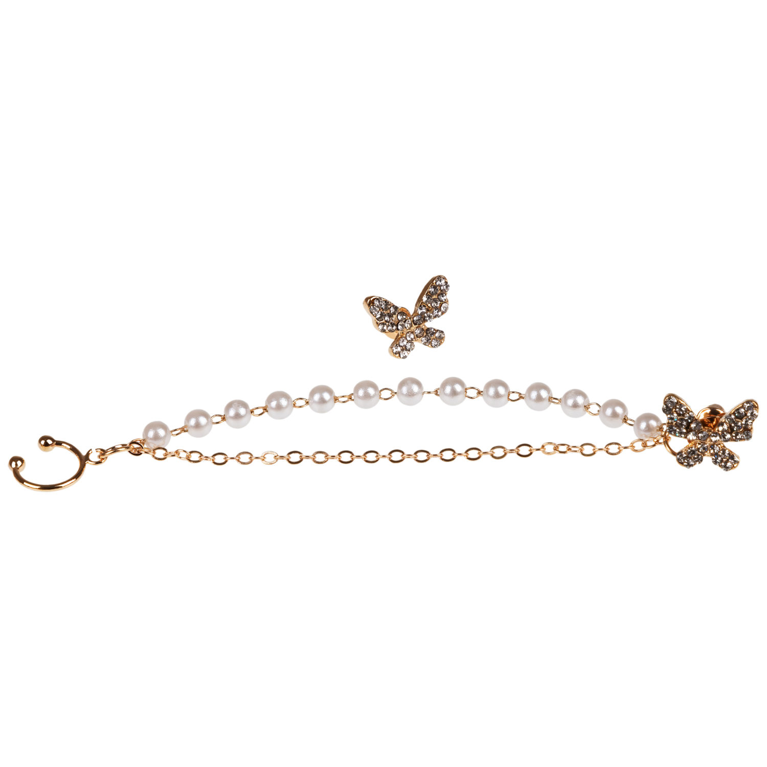 Набор из 2 асимметричных сережек с цепочкой Lukky Fashion