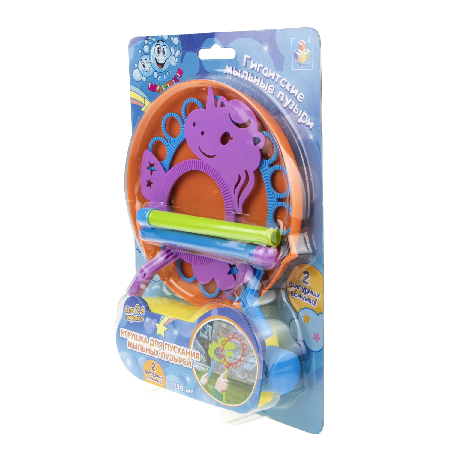 Мыльные пузыри 1TOY "Мы-Шарики!" Гигантские мыльные пузыри набор "Единорог". (250 мл.)