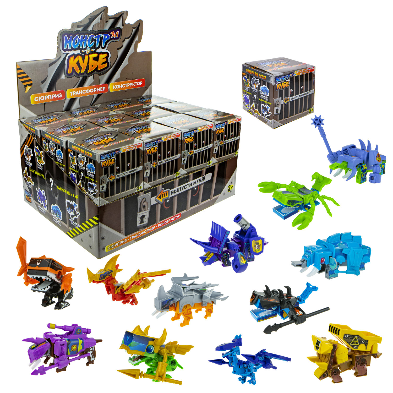 Конструктор 1TOY "Монстр в кубе", 12 видов, 1 шт.