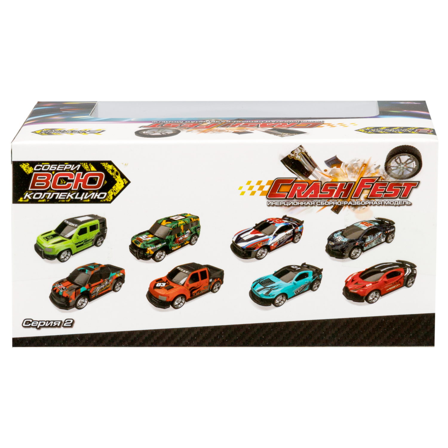Машинка инерционная 2в1 1TOY CrashFest II , разборная, 13 см, 4 вида