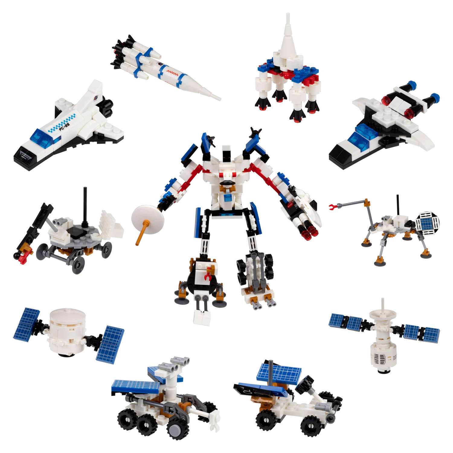 1Toy Blockformers "Покорение космоса" 2 в 1, в ассортименте 5 видов, из 5 штук собирается большой робот